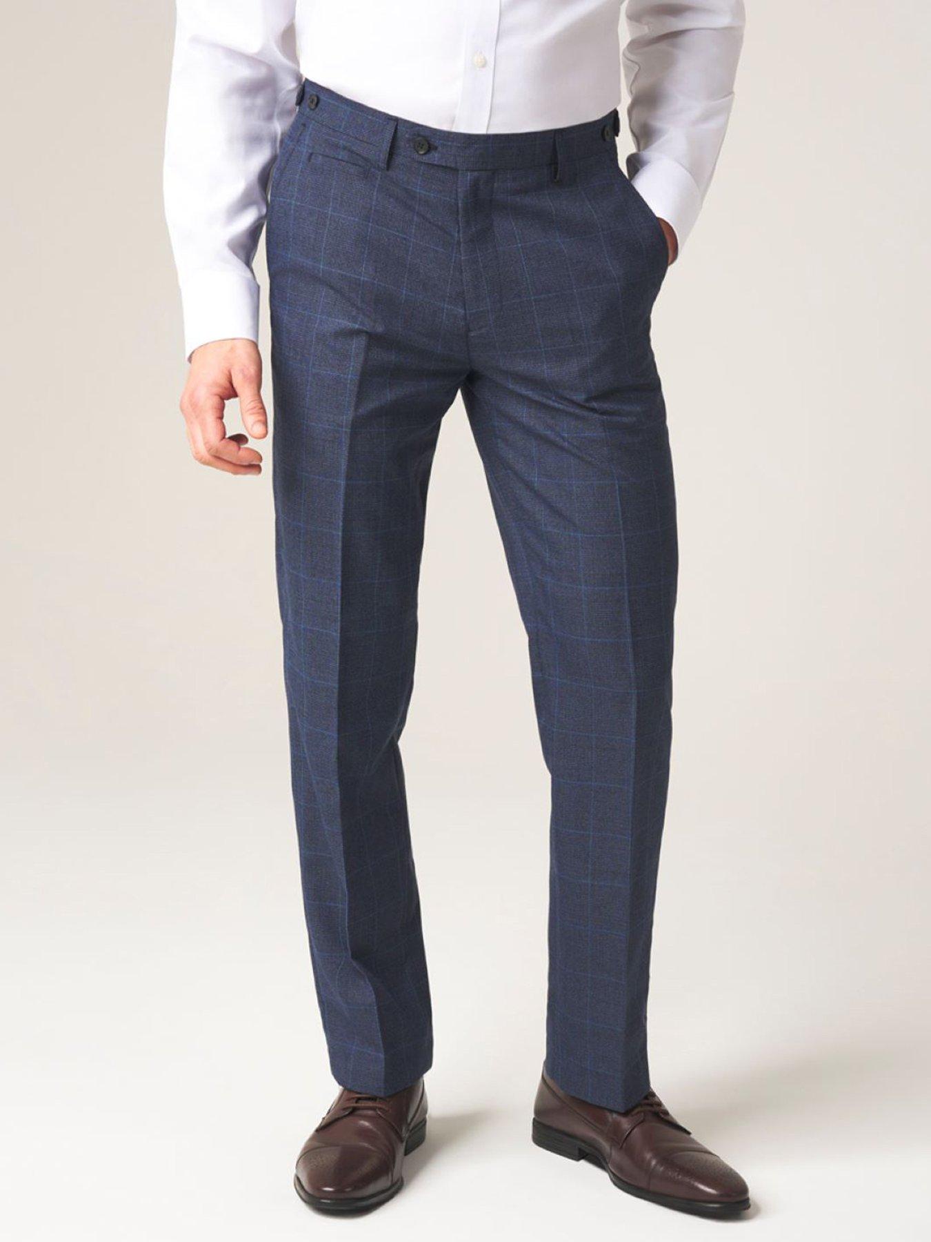 skopes-anello-check-tailored-fit-suit-trousers-bluefront