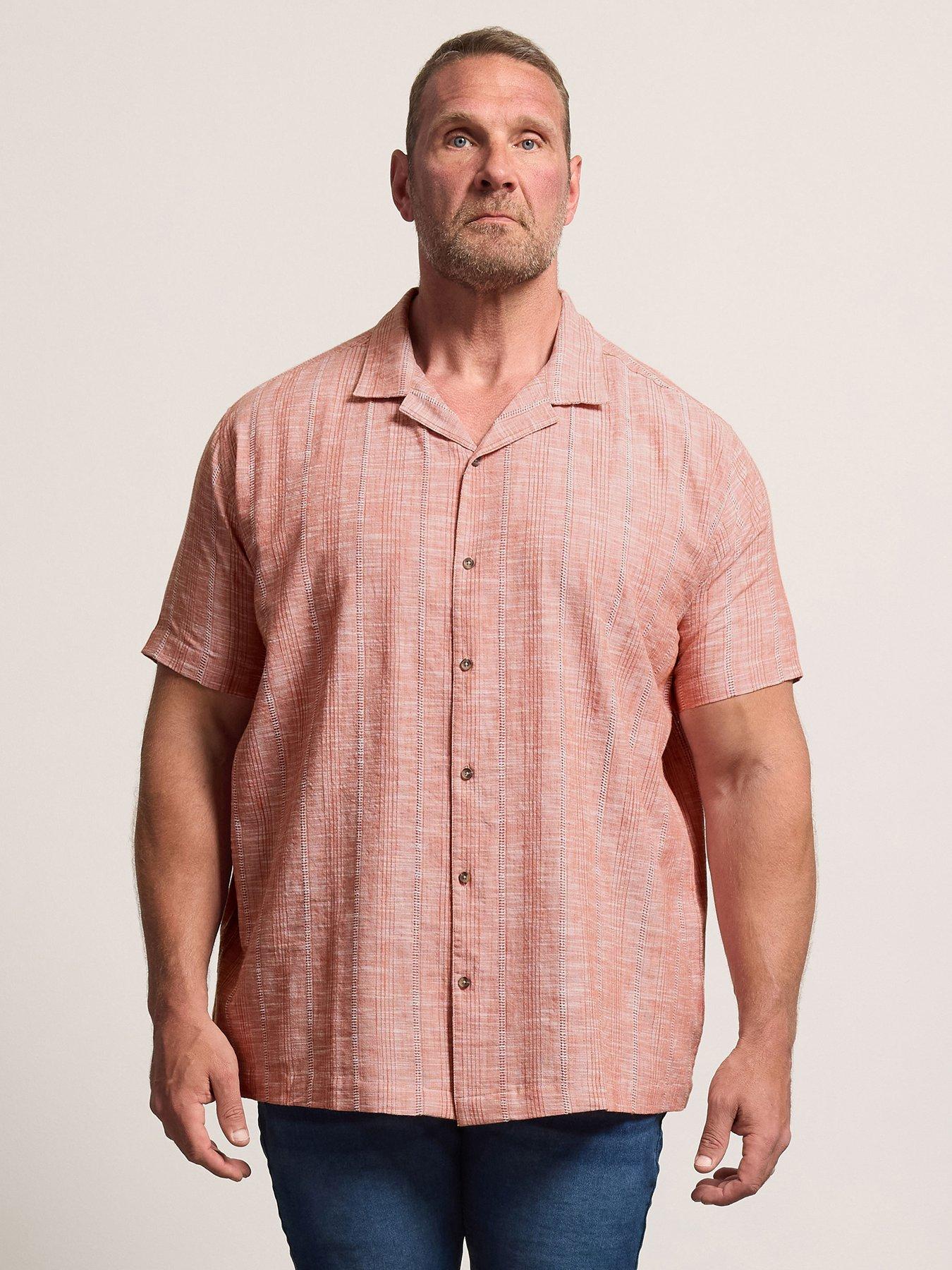 BadRhino Slub Textured Short Sleeve Shirt - Red