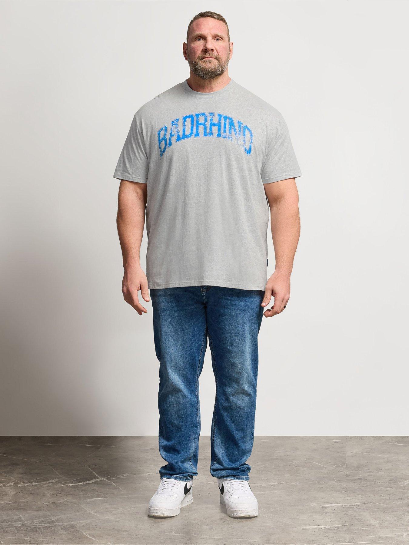 Image 3 of 5 of BadRhino Distressed Graphic T-Shirt - Grey