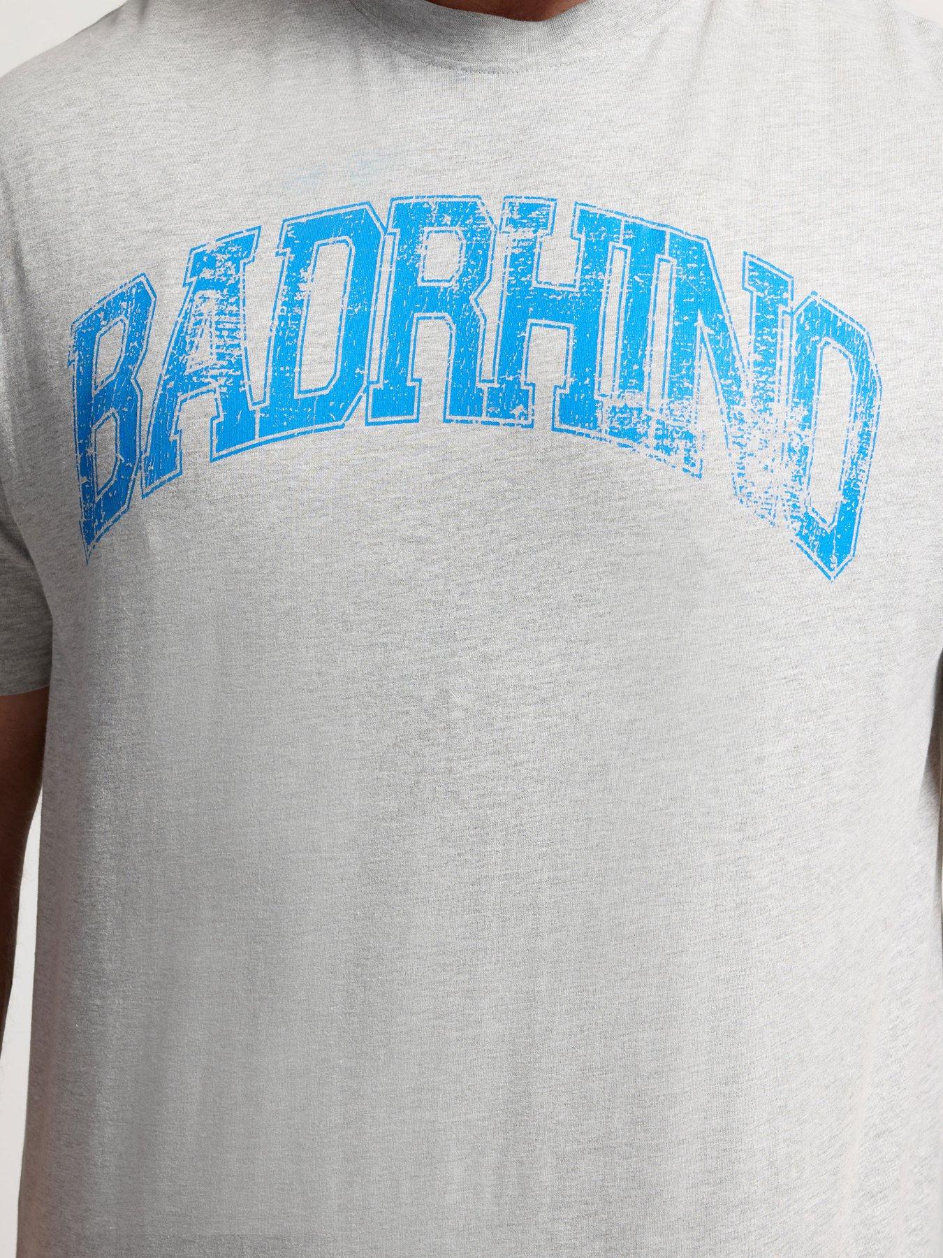 Image 4 of 5 of BadRhino Distressed Graphic T-Shirt - Grey