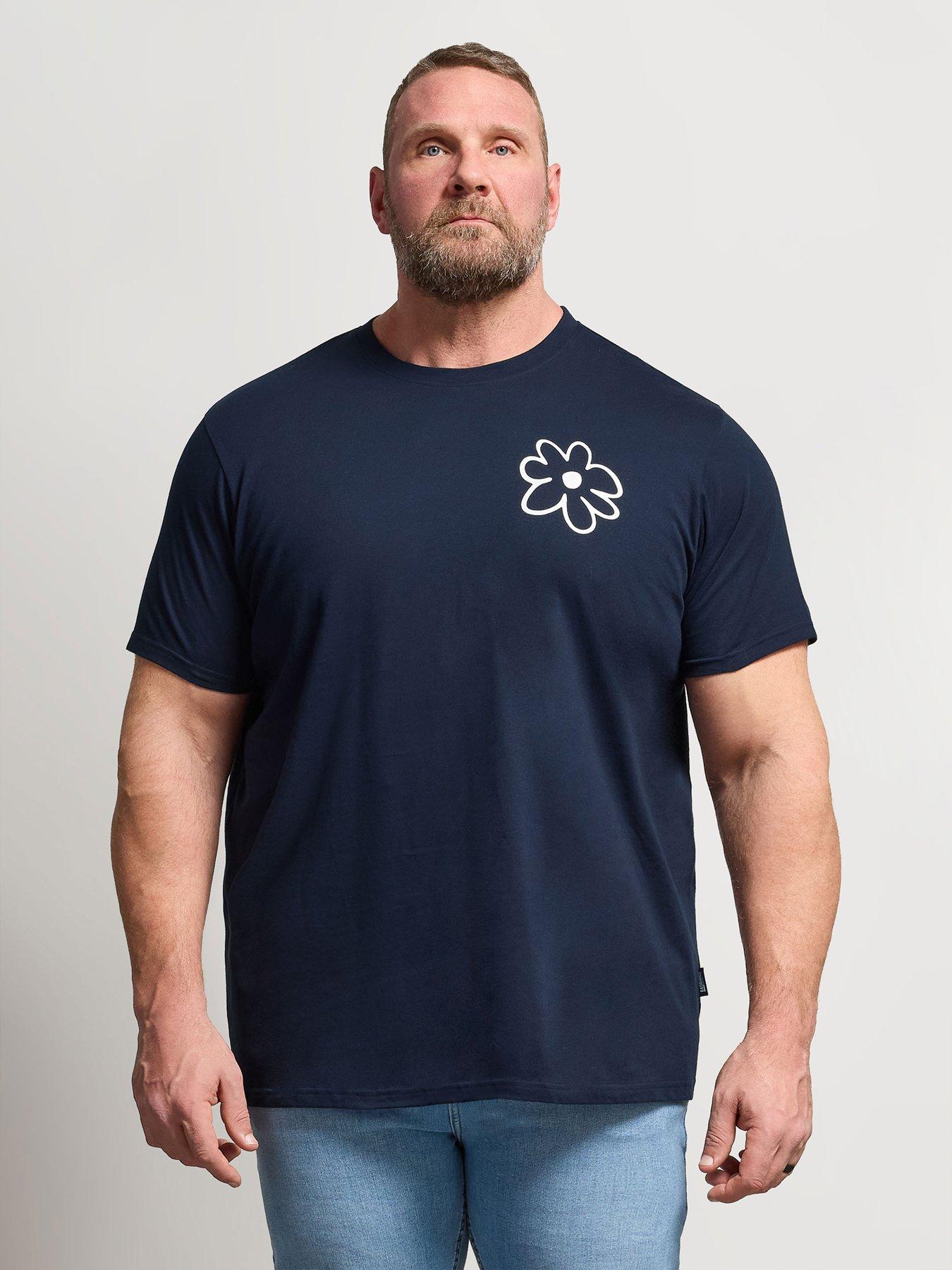 Image 1 of 6 of BadRhino Flower T-Shirt - Navy