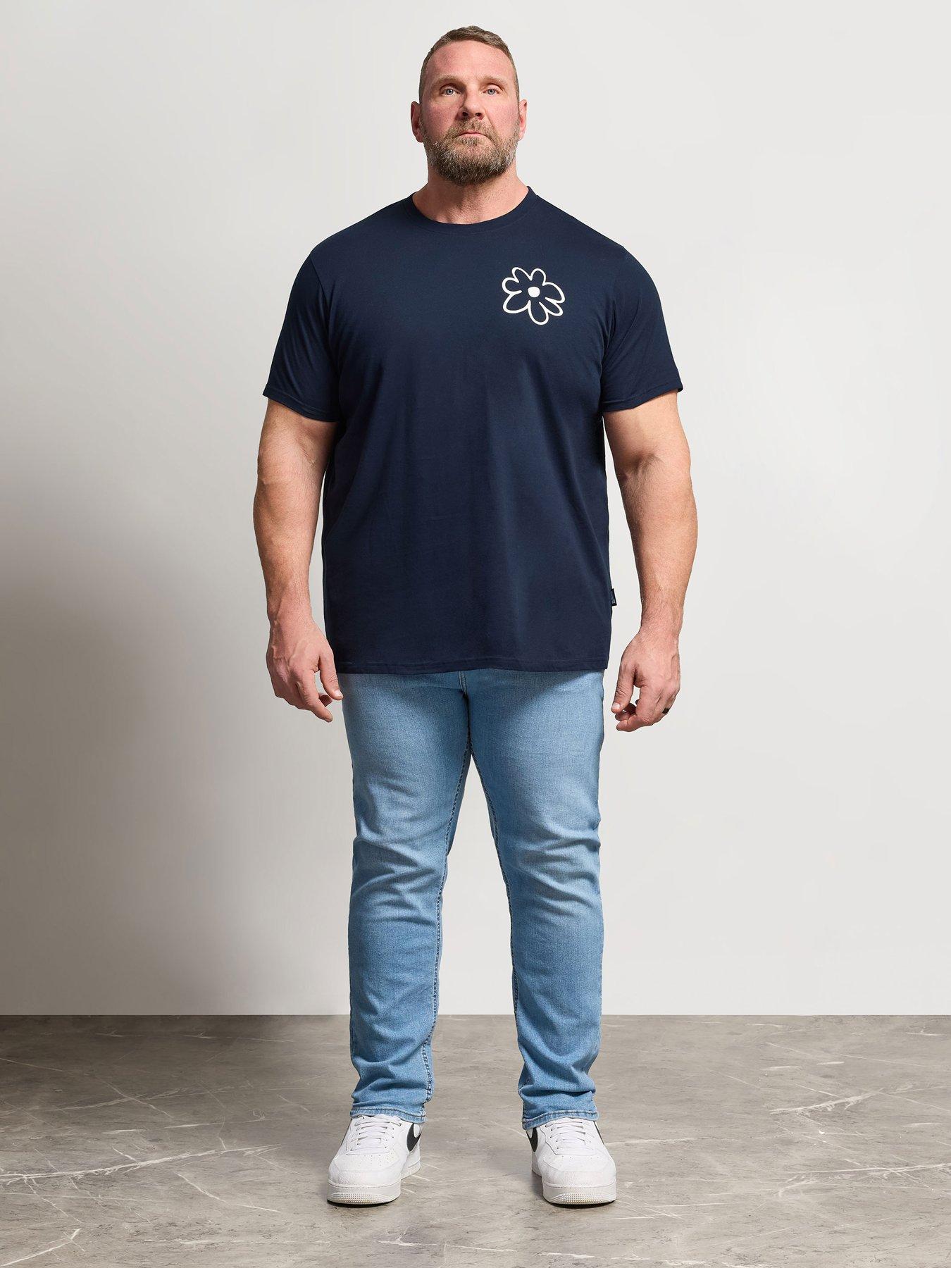 Image 3 of 6 of BadRhino Flower T-Shirt - Navy