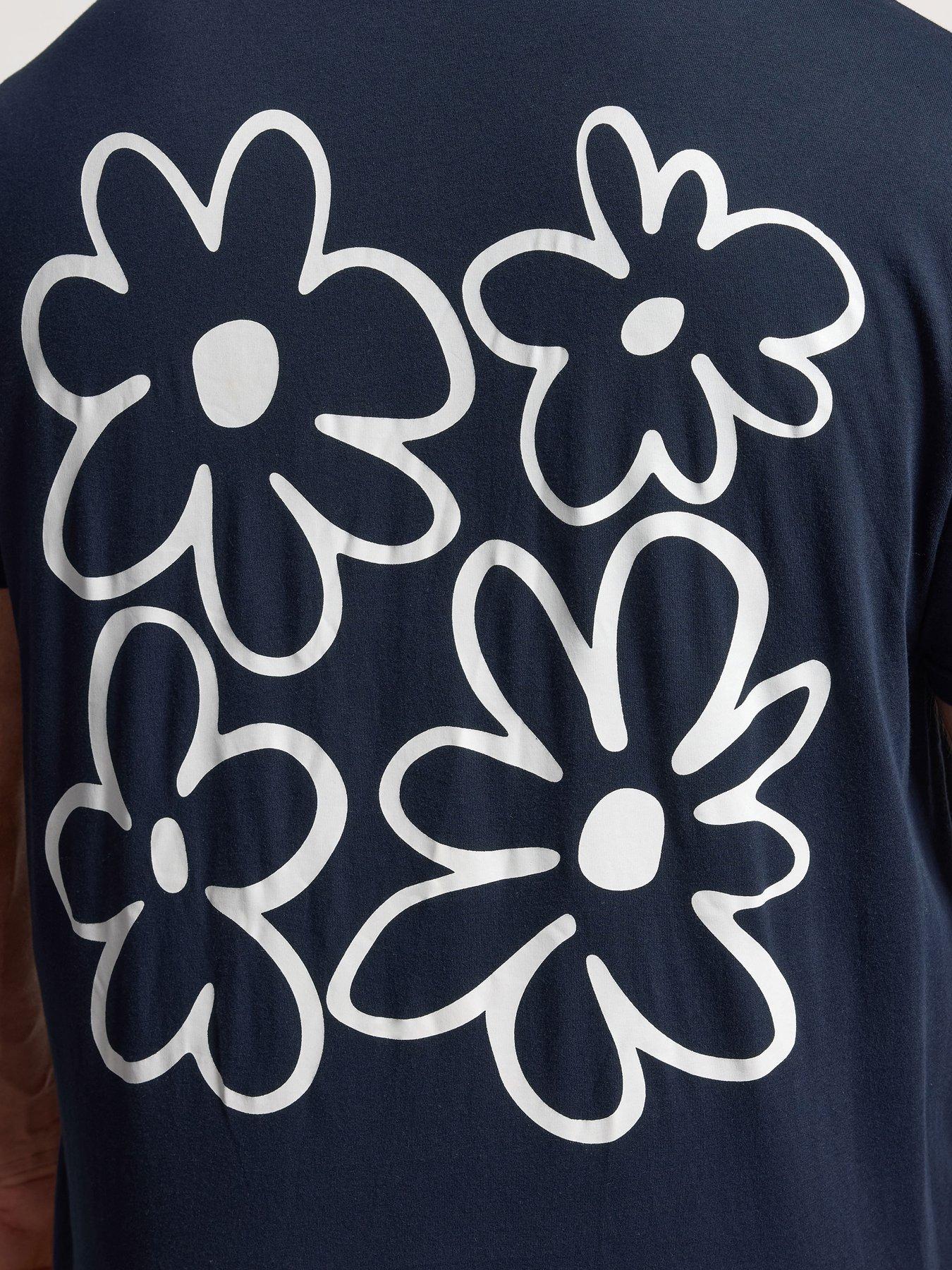 Image 4 of 6 of BadRhino Flower T-Shirt - Navy