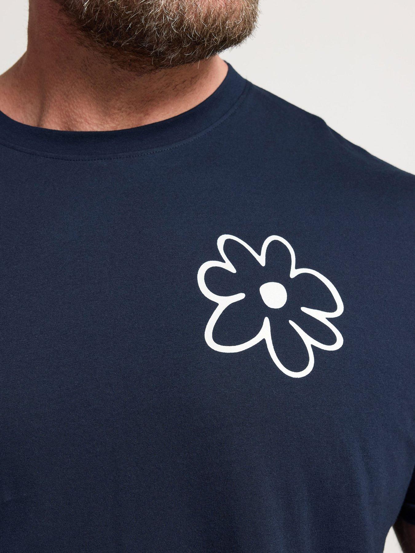 Image 5 of 6 of BadRhino Flower T-Shirt - Navy