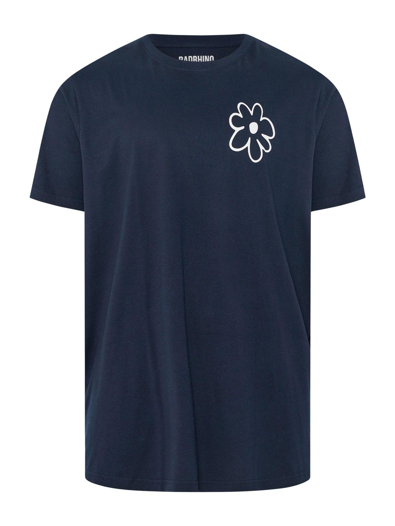 Image 6 of 6 of BadRhino Flower T-Shirt - Navy