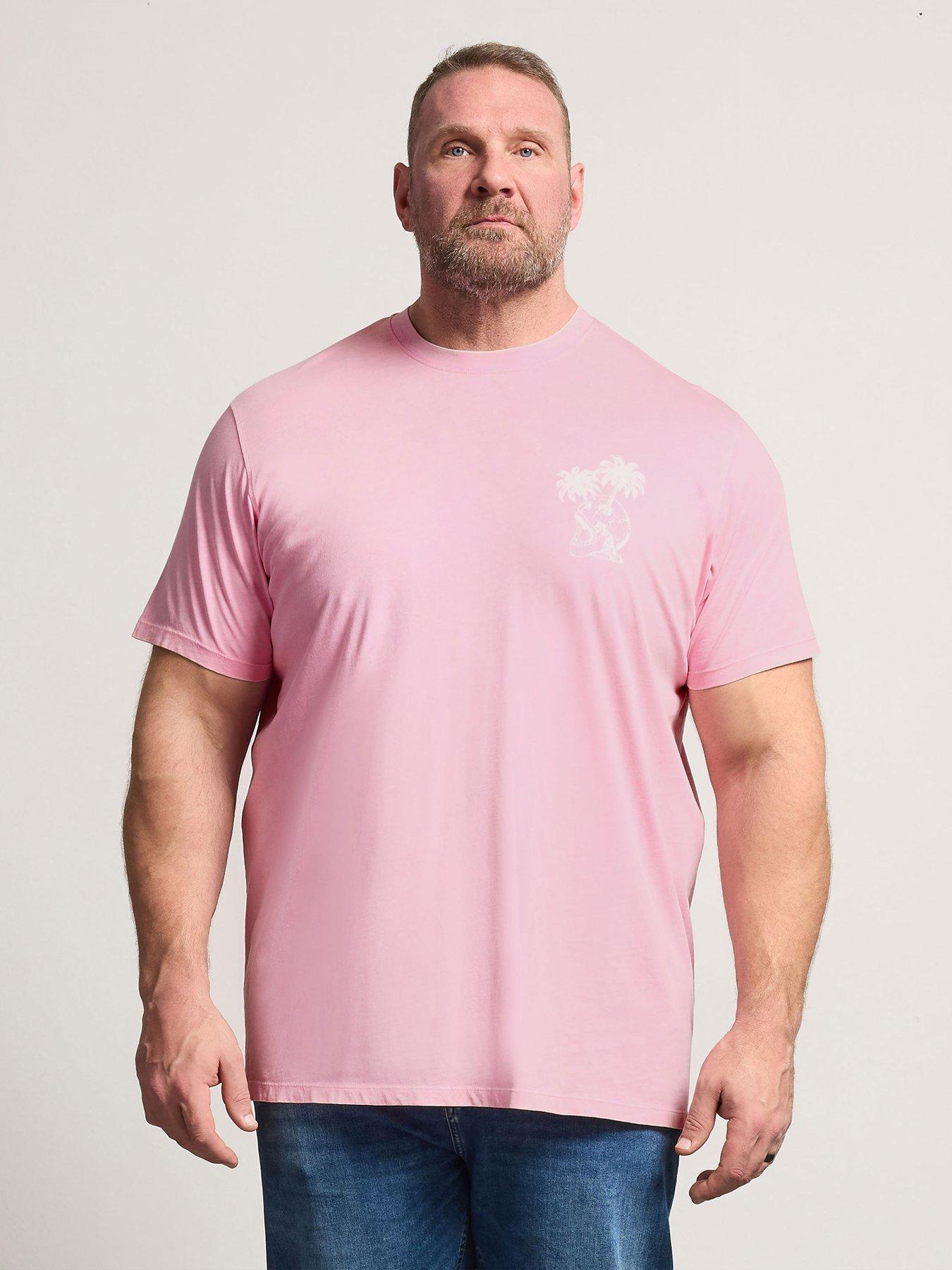 BadRhino Acid Wash Skull Beach T-Shirt - Pink