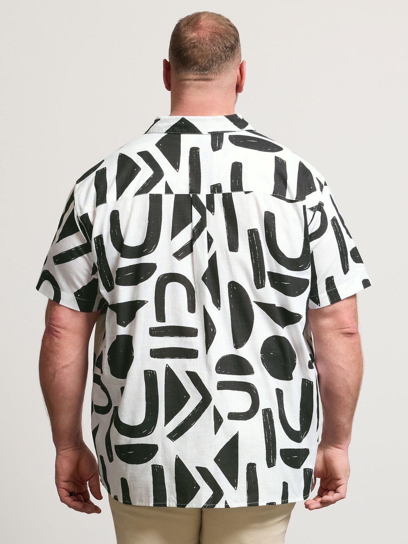 Image 2 of 5 of BadRhino Abstract Print Short Sleeve Shirt - Black