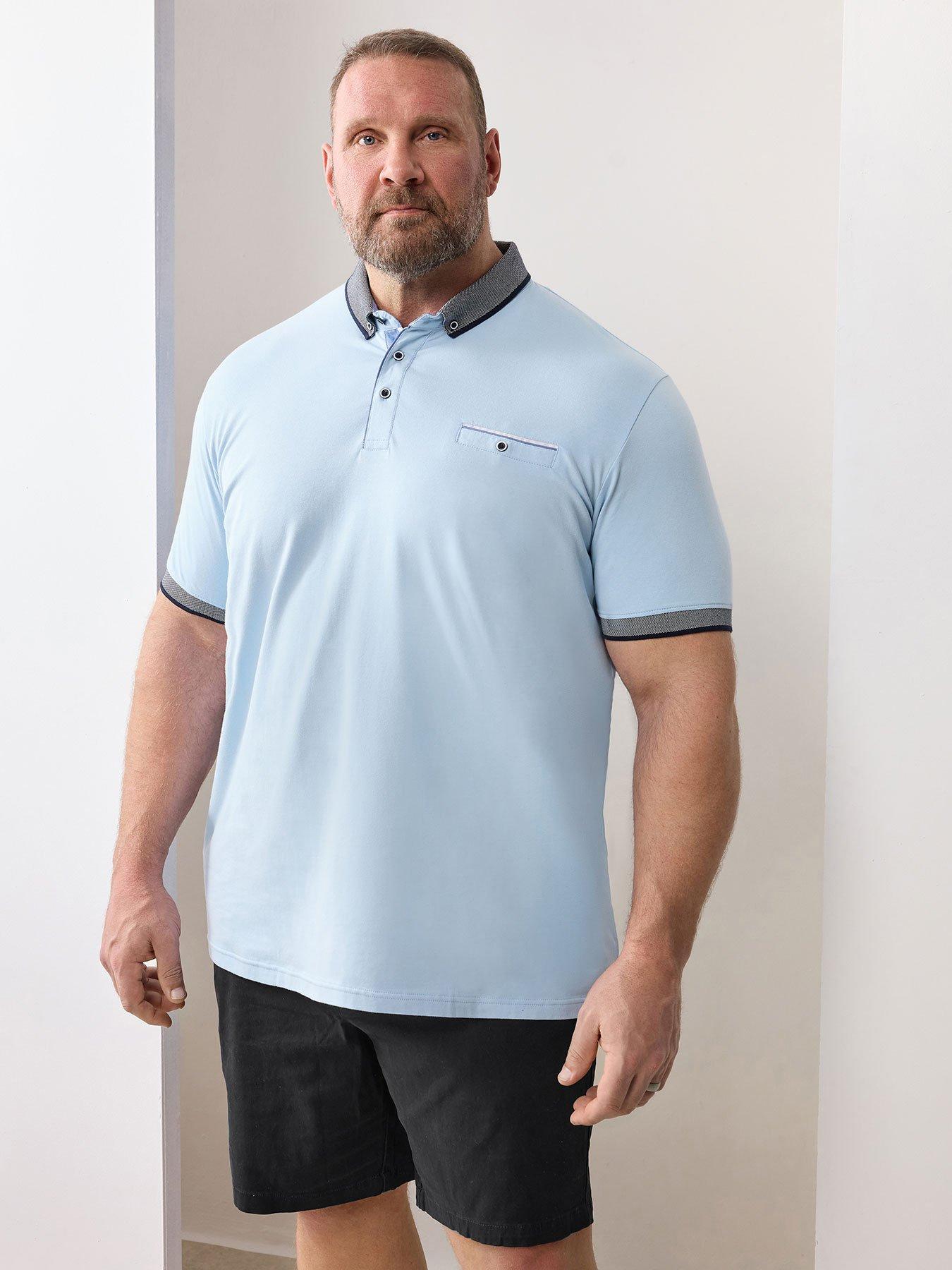 Image 1 of 6 of BadRhino Chambray Pocket Polo Shirt - Blue