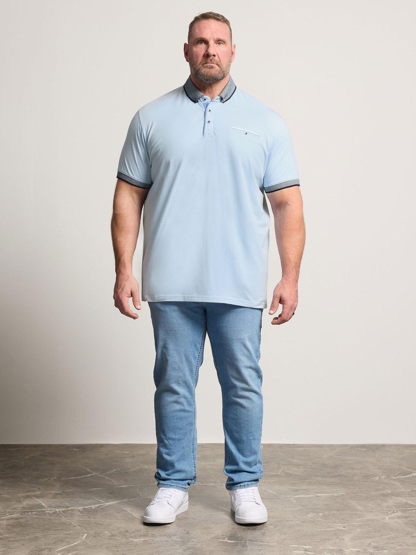 Image 3 of 6 of BadRhino Chambray Pocket Polo Shirt - Blue
