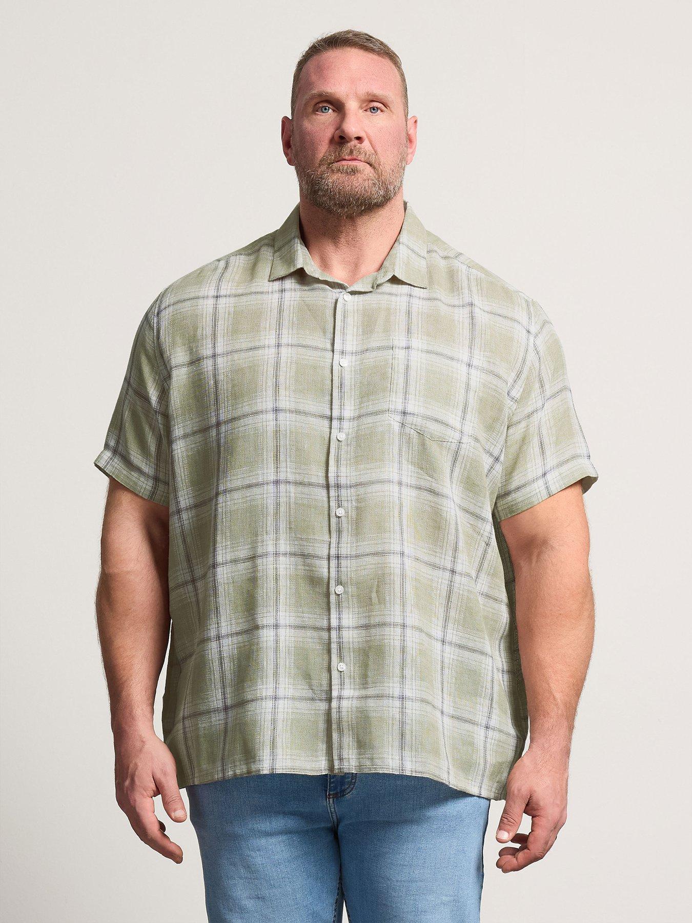 BadRhino Textured Check Short Sleeve Shirt - Green