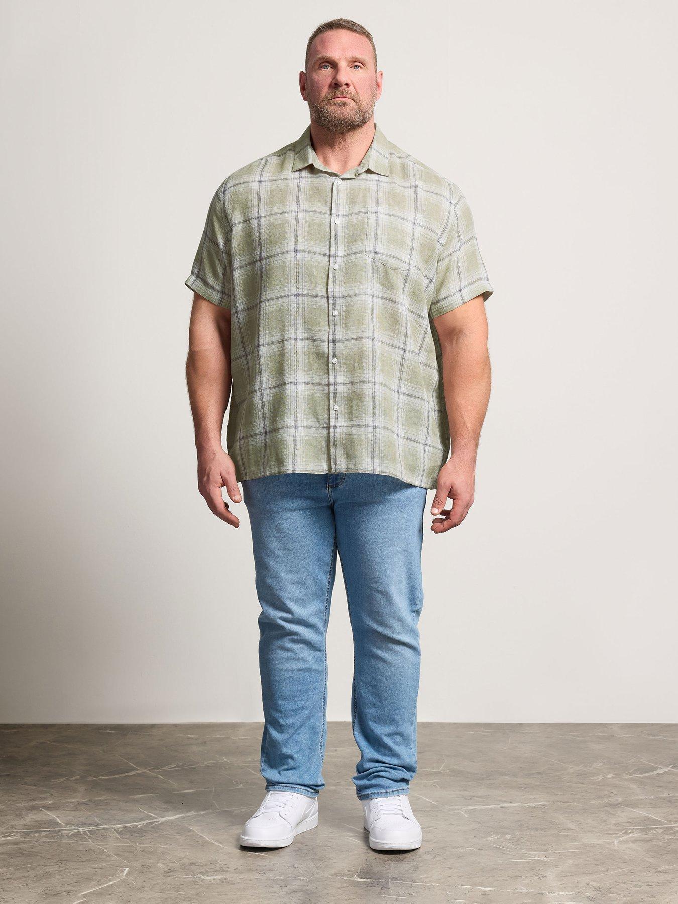 badrhino-textured-check-short-sleeve-shirt-greenback