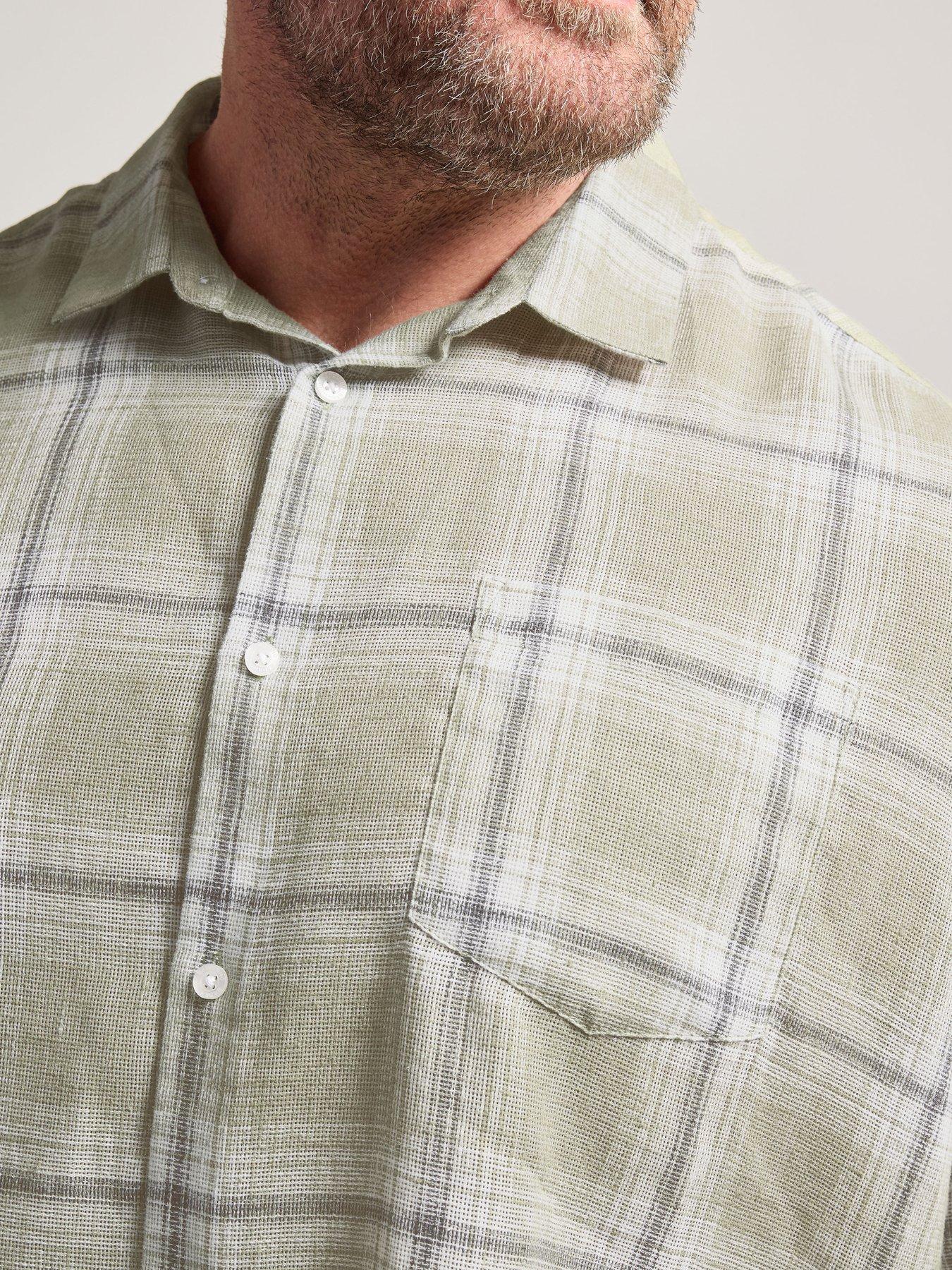 badrhino-textured-check-short-sleeve-shirt-greenoutfit