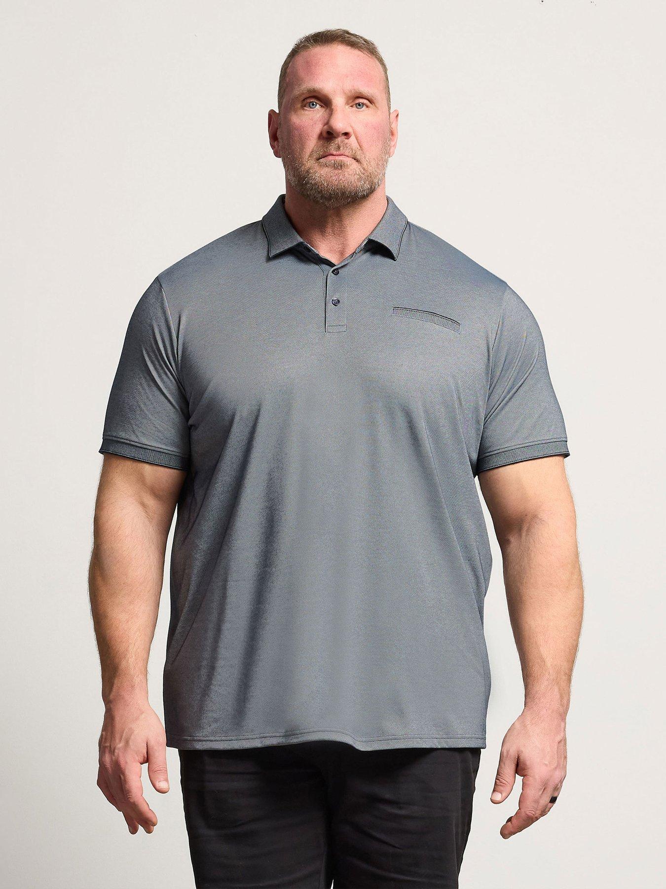 badrhino-two-tone-textured-polo-shirt-bluefront