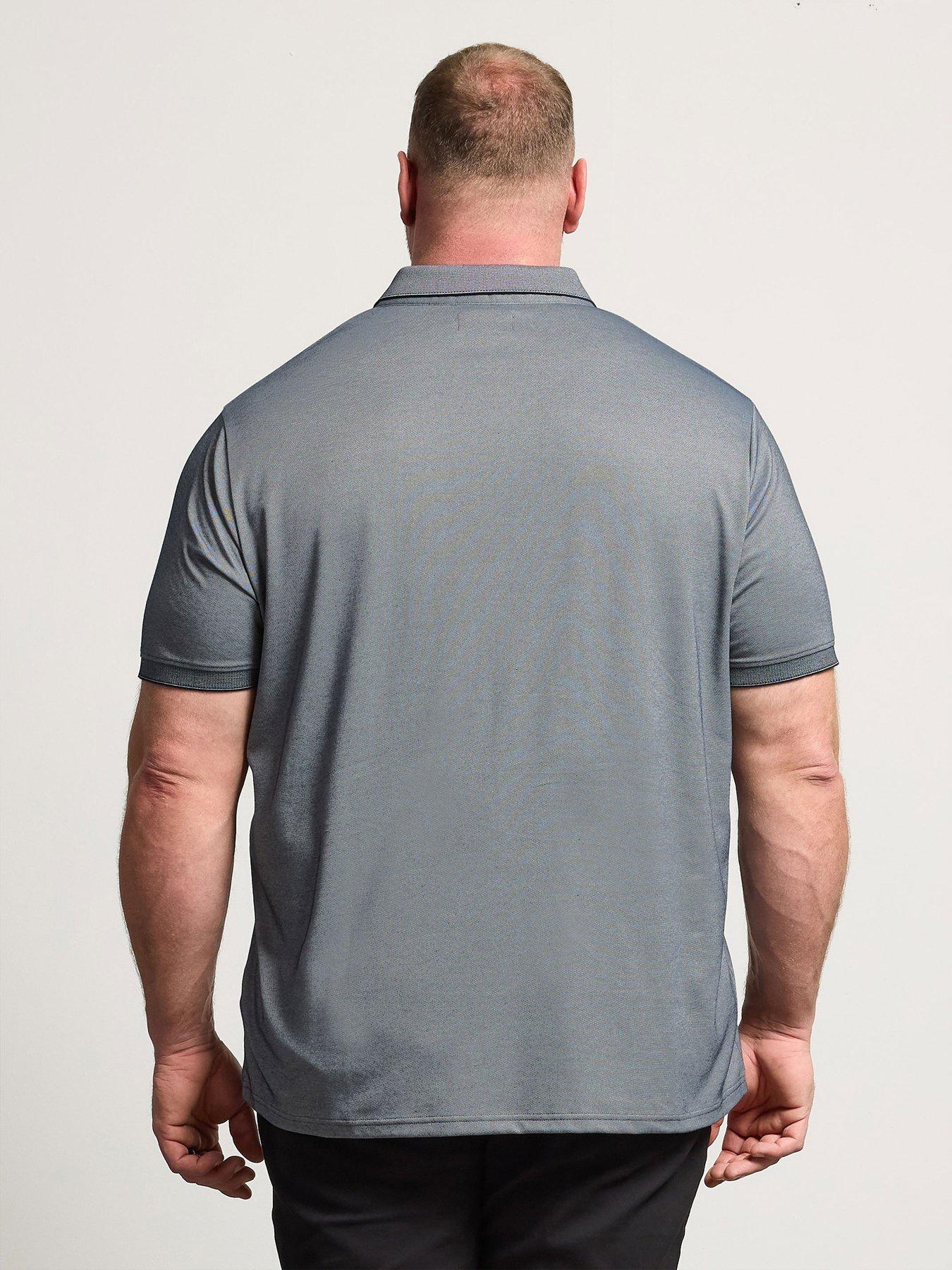 badrhino-two-tone-textured-polo-shirt-bluestillFront