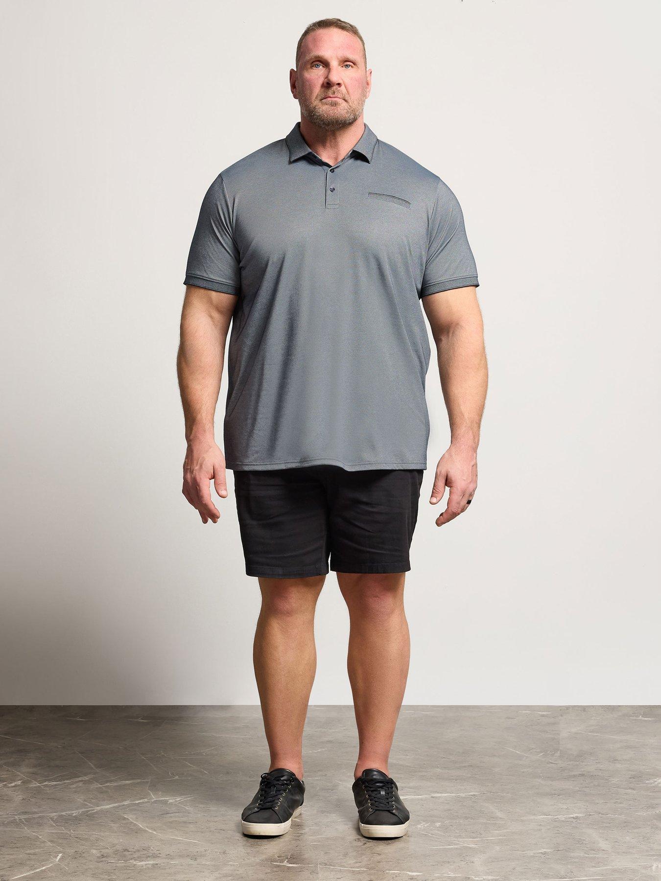Image 3 of 5 of BadRhino Two Tone Textured Polo Shirt - Blue