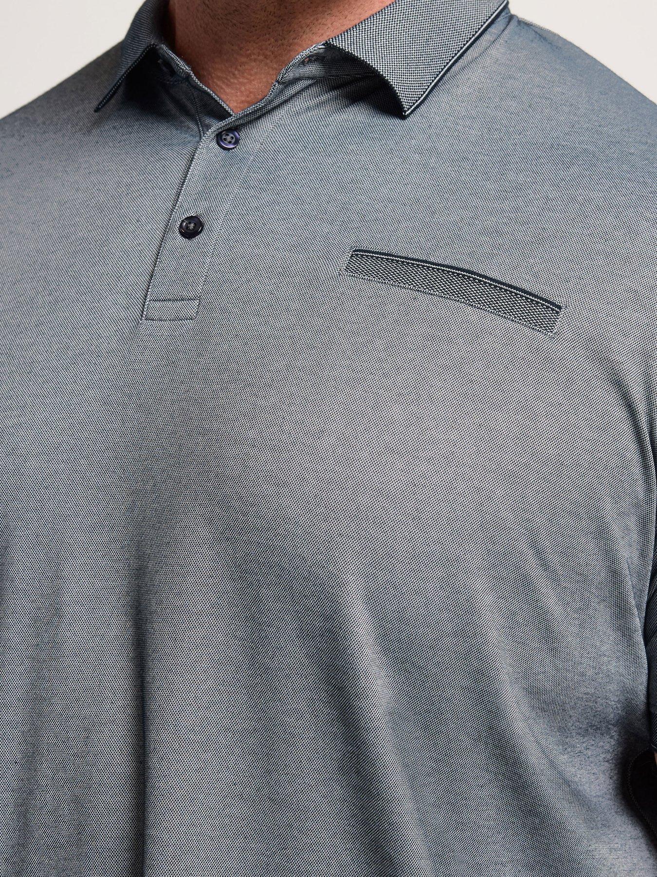 badrhino-two-tone-textured-polo-shirt-blueoutfit
