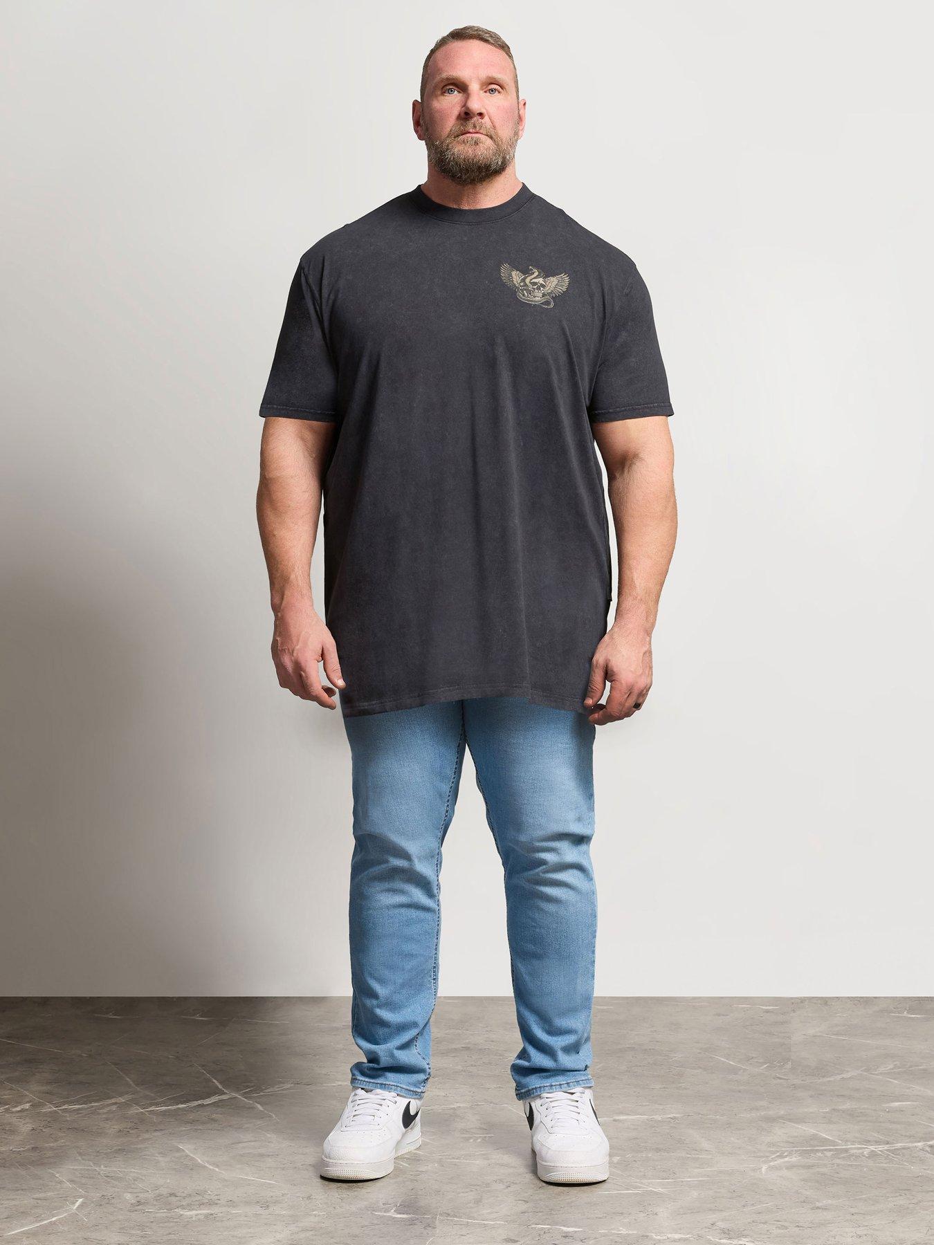 Image 3 of 6 of BadRhino Snake Skull Acid Wash T-Shirt - Grey