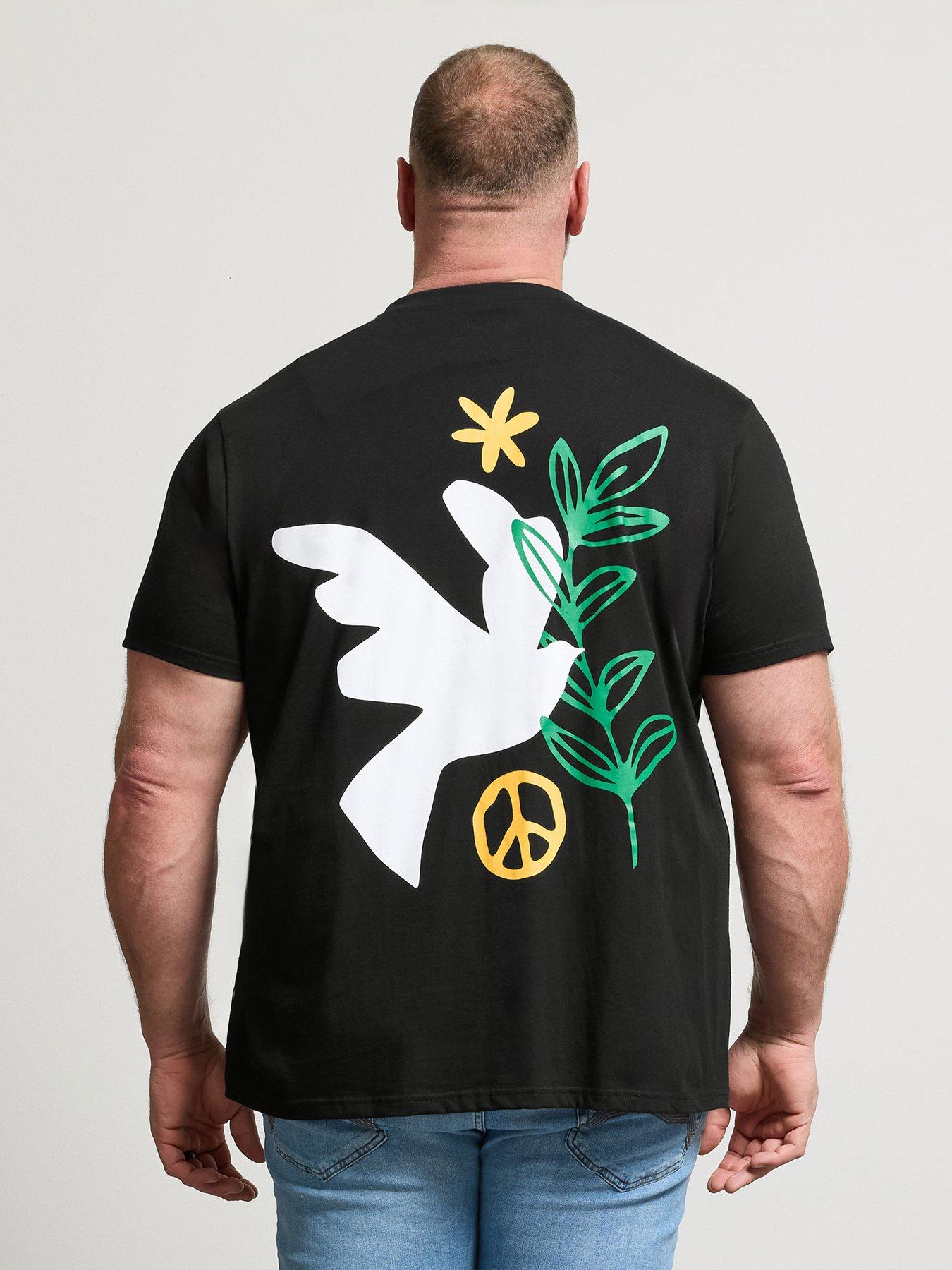 Image 2 of 4 of BadRhino Peace Dove T-Shirt - Black