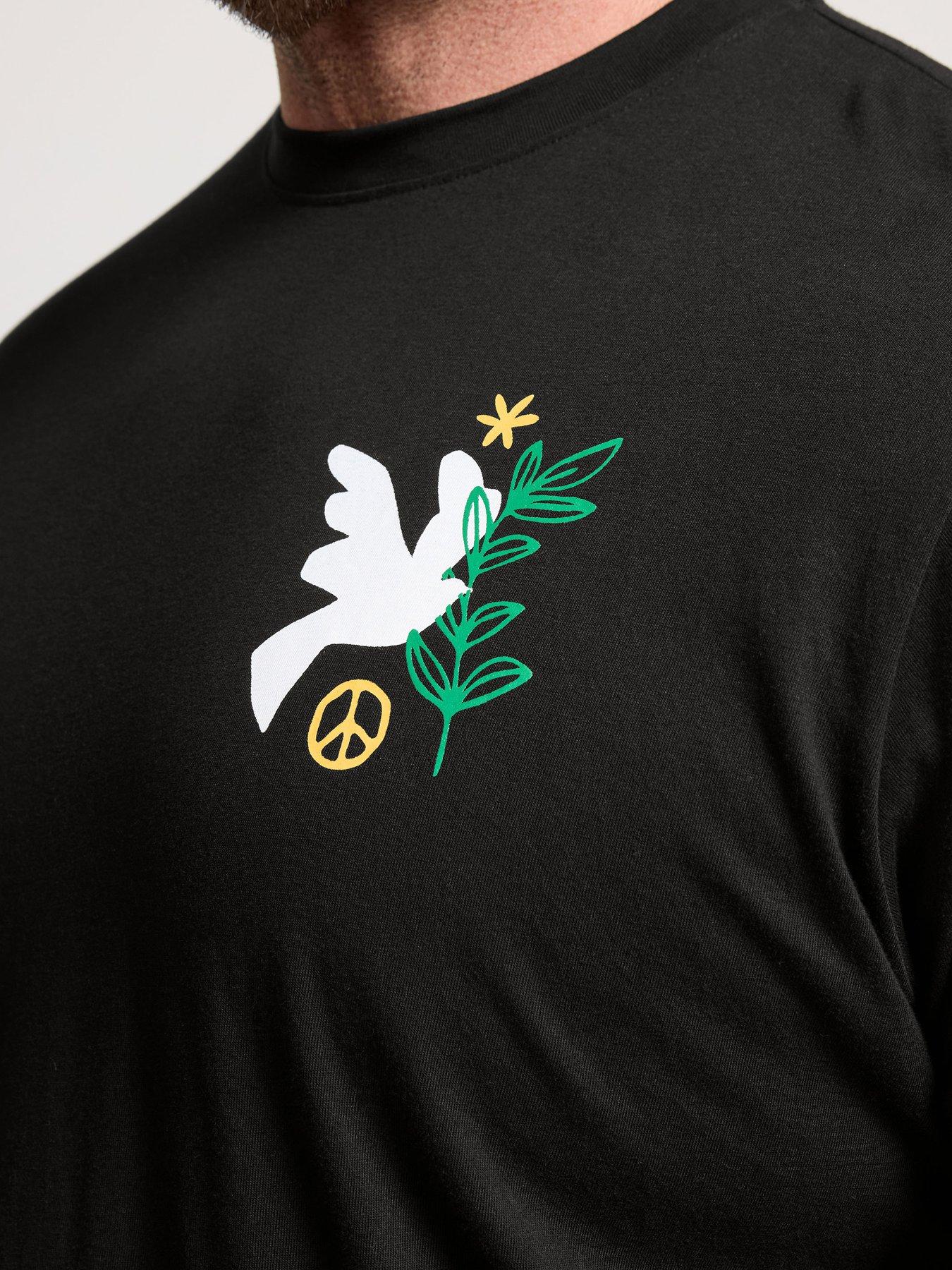 Image 4 of 4 of BadRhino Peace Dove T-Shirt - Black