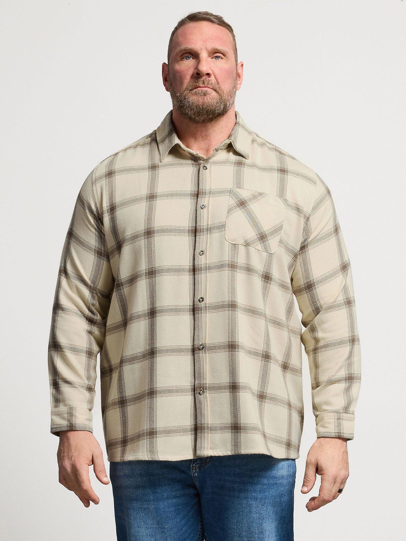 badrhino-check-long-sleeve-shirt-brown
