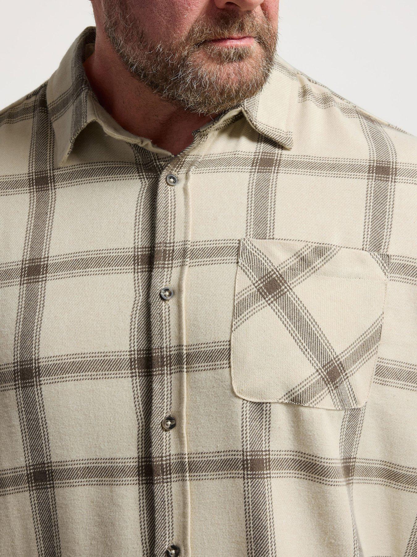 Image 4 of 5 of BadRhino Check Long Sleeve Shirt - Brown