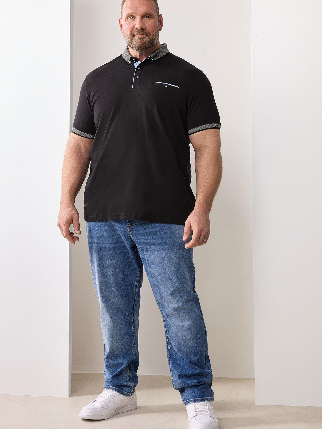 badrhino-chambray-pocket-polo-shirt-blackfront