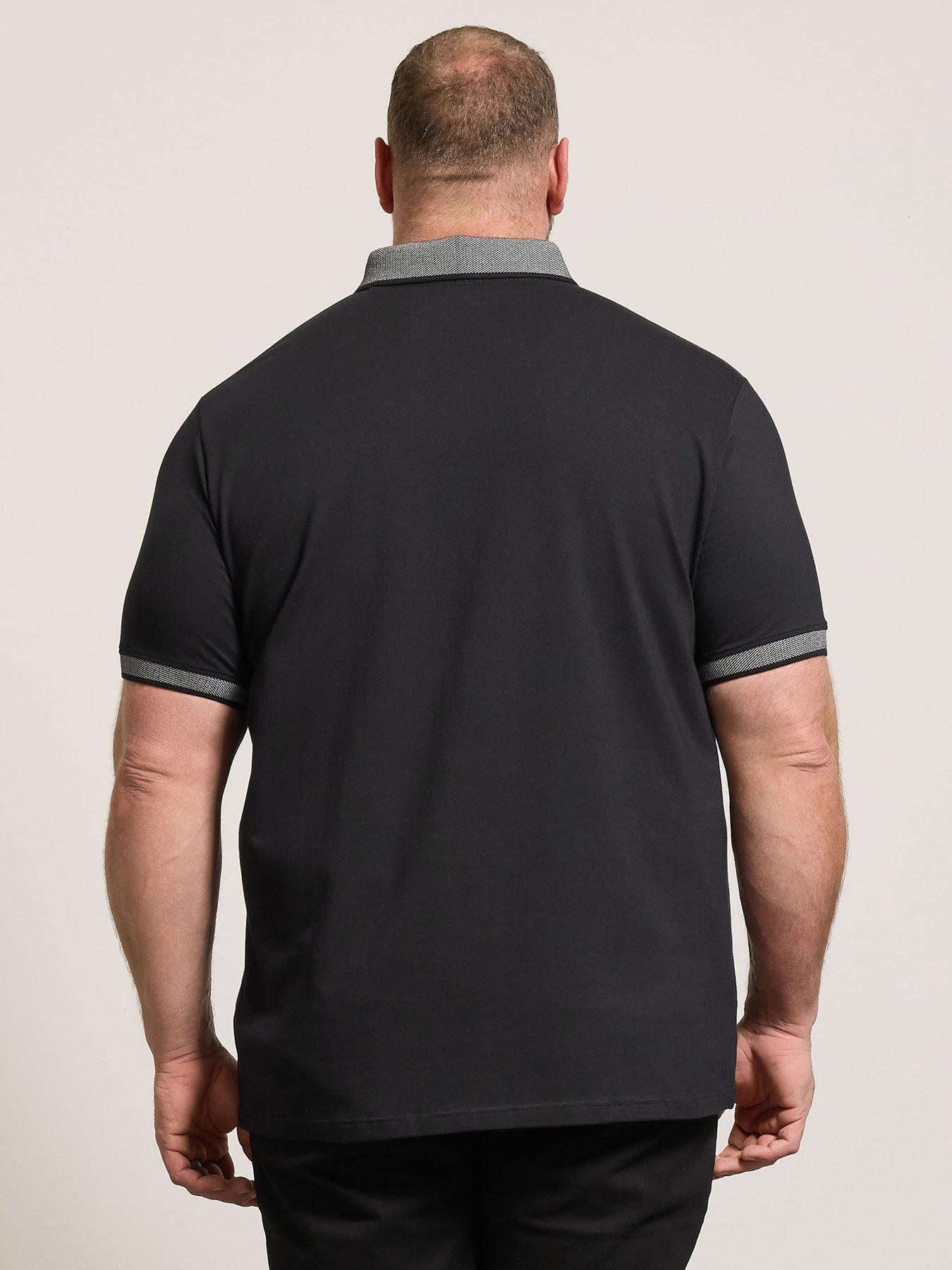 badrhino-chambray-pocket-polo-shirt-blackstillFront