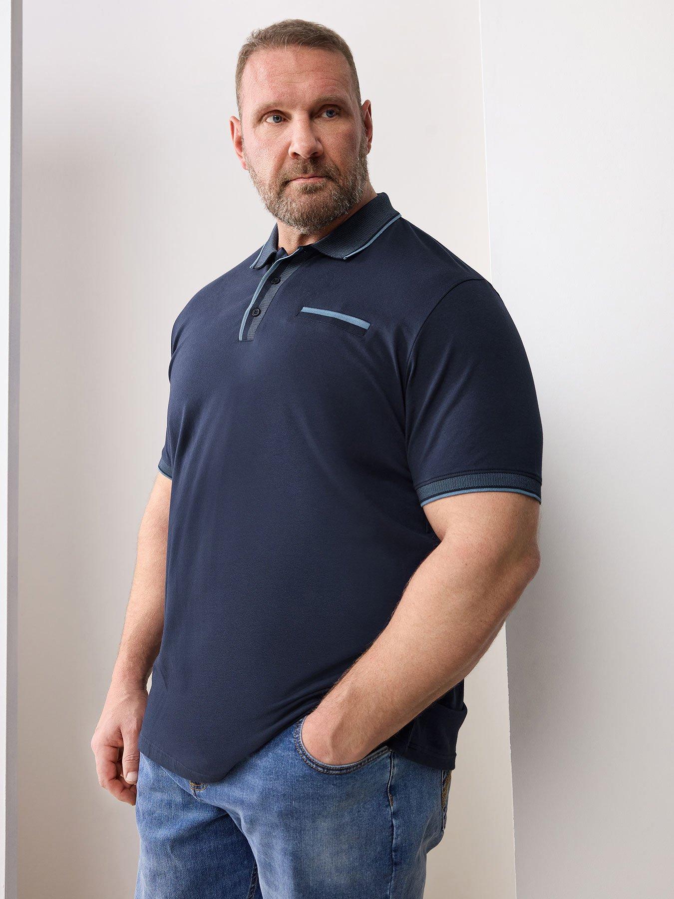 BadRhino Jacquard Collar Polo Shirt - Blue