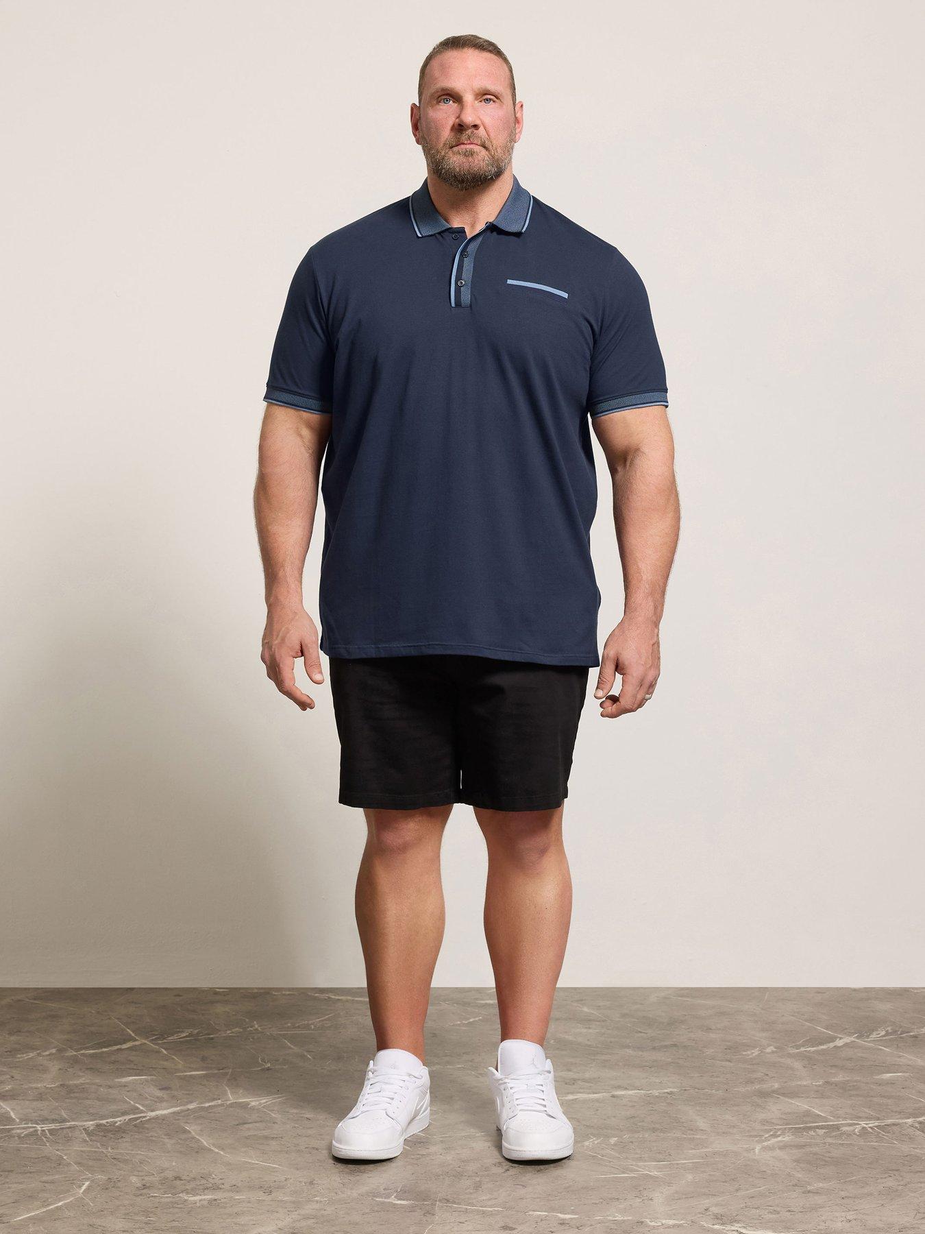 Image 3 of 6 of BadRhino Jacquard Collar Polo Shirt - Blue