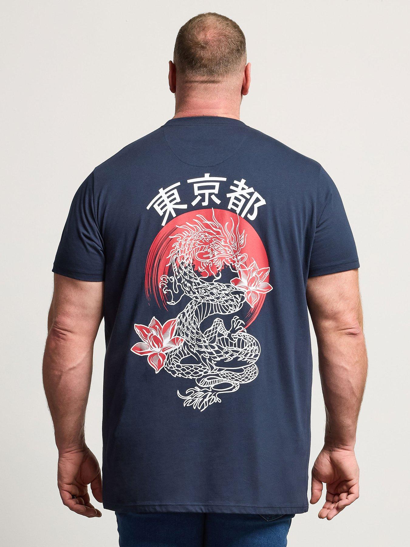 Image 2 of 6 of BadRhino Dragon Longline T-Shirt - Blue