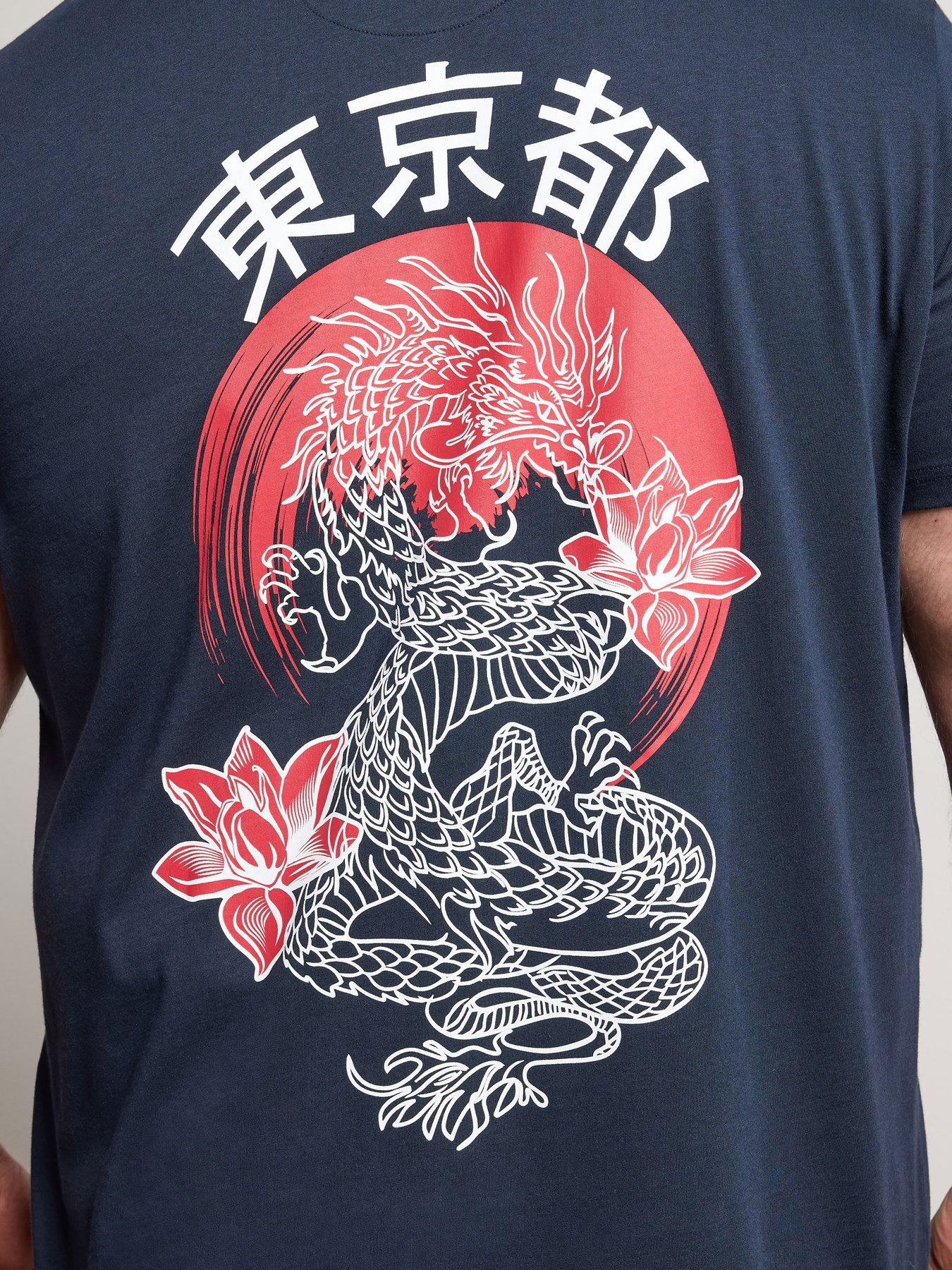 Image 5 of 6 of BadRhino Dragon Longline T-Shirt - Blue
