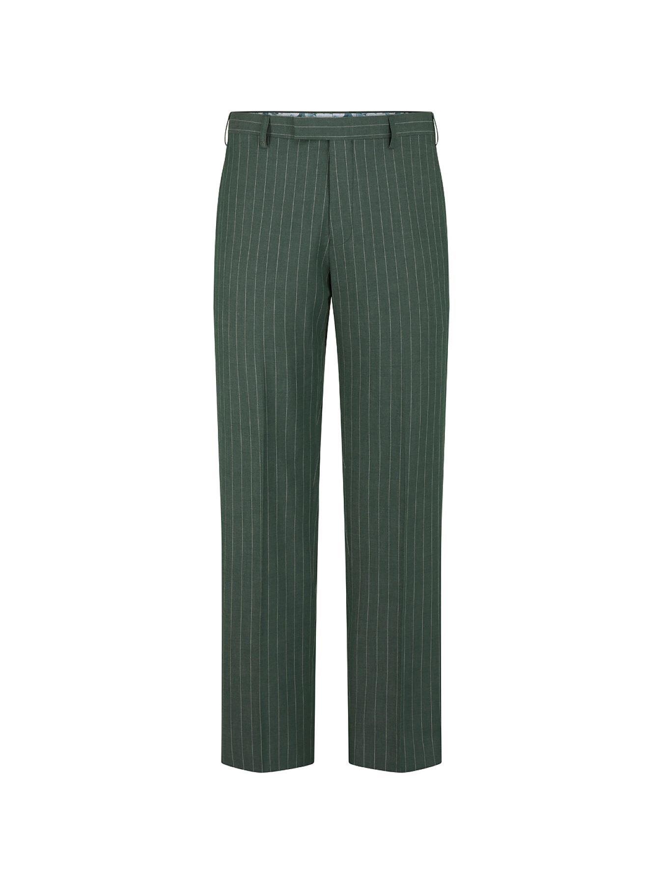 Image 5 of 5 of Skopes Levins Pinstripe Tailored Fit Suit Trousers - Green