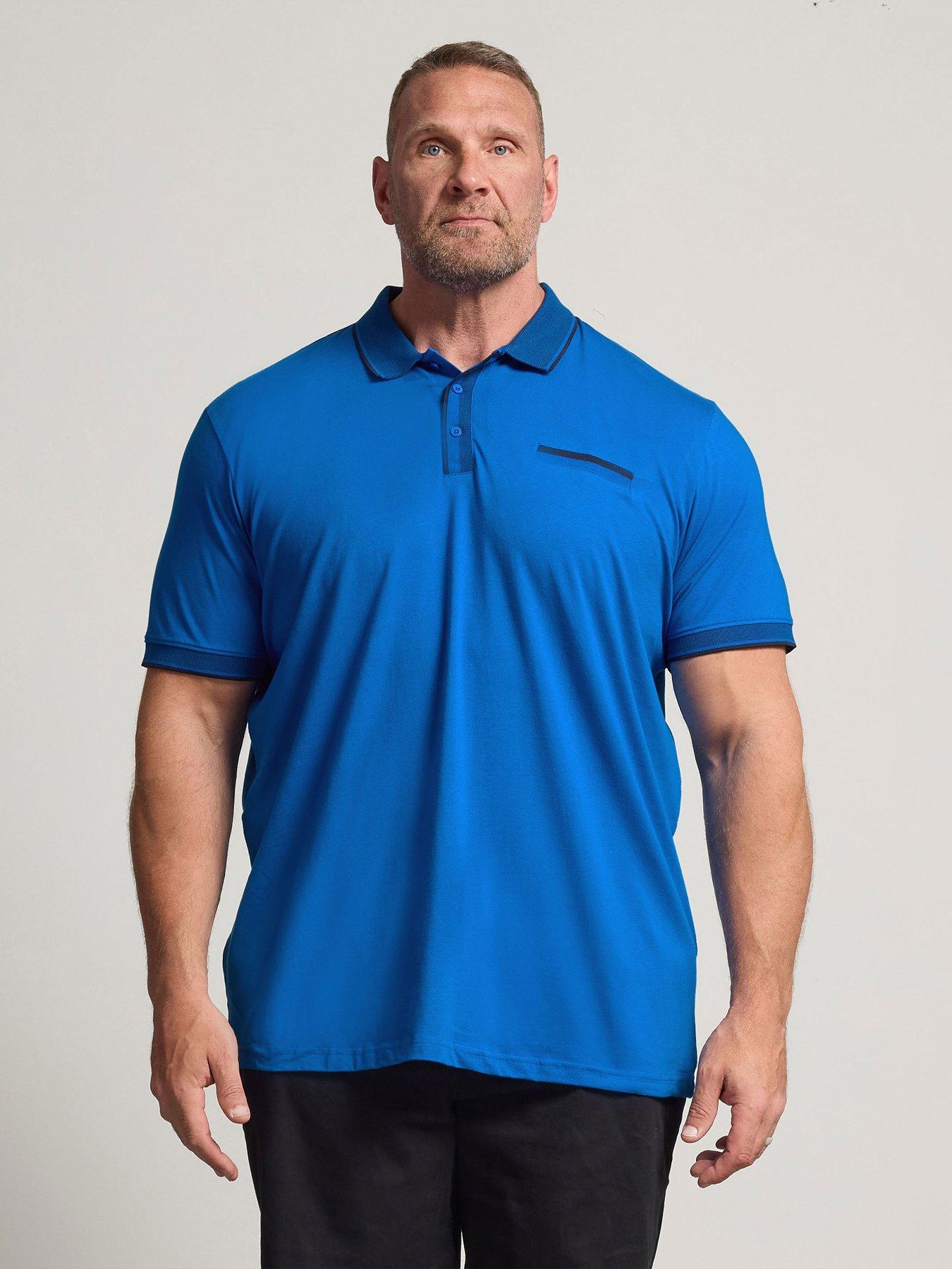 BadRhino Jacquard Collar Polo Shirt - Blue