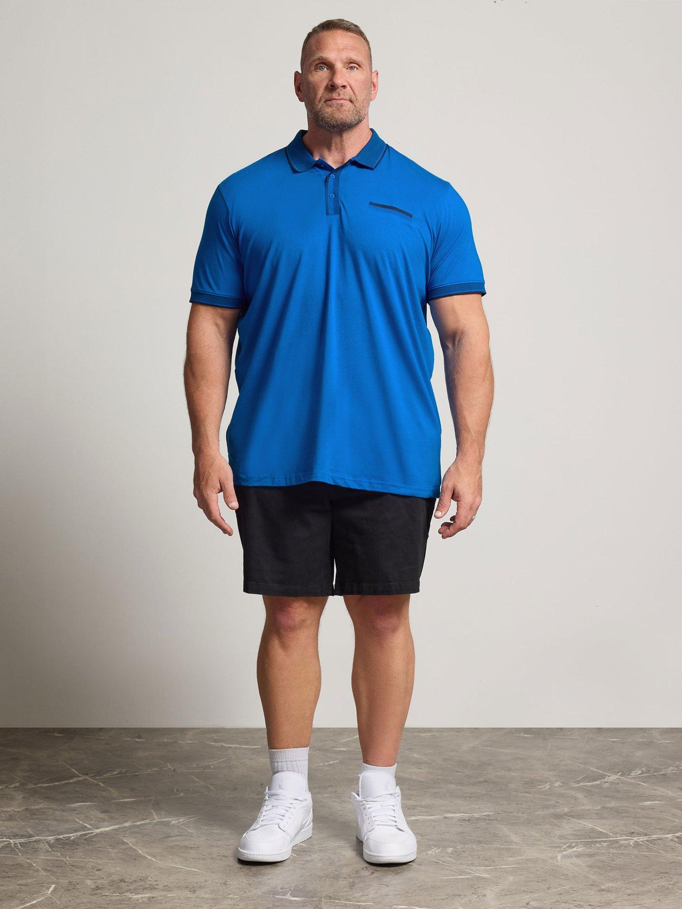 Image 3 of 4 of BadRhino Jacquard Collar Polo Shirt - Blue