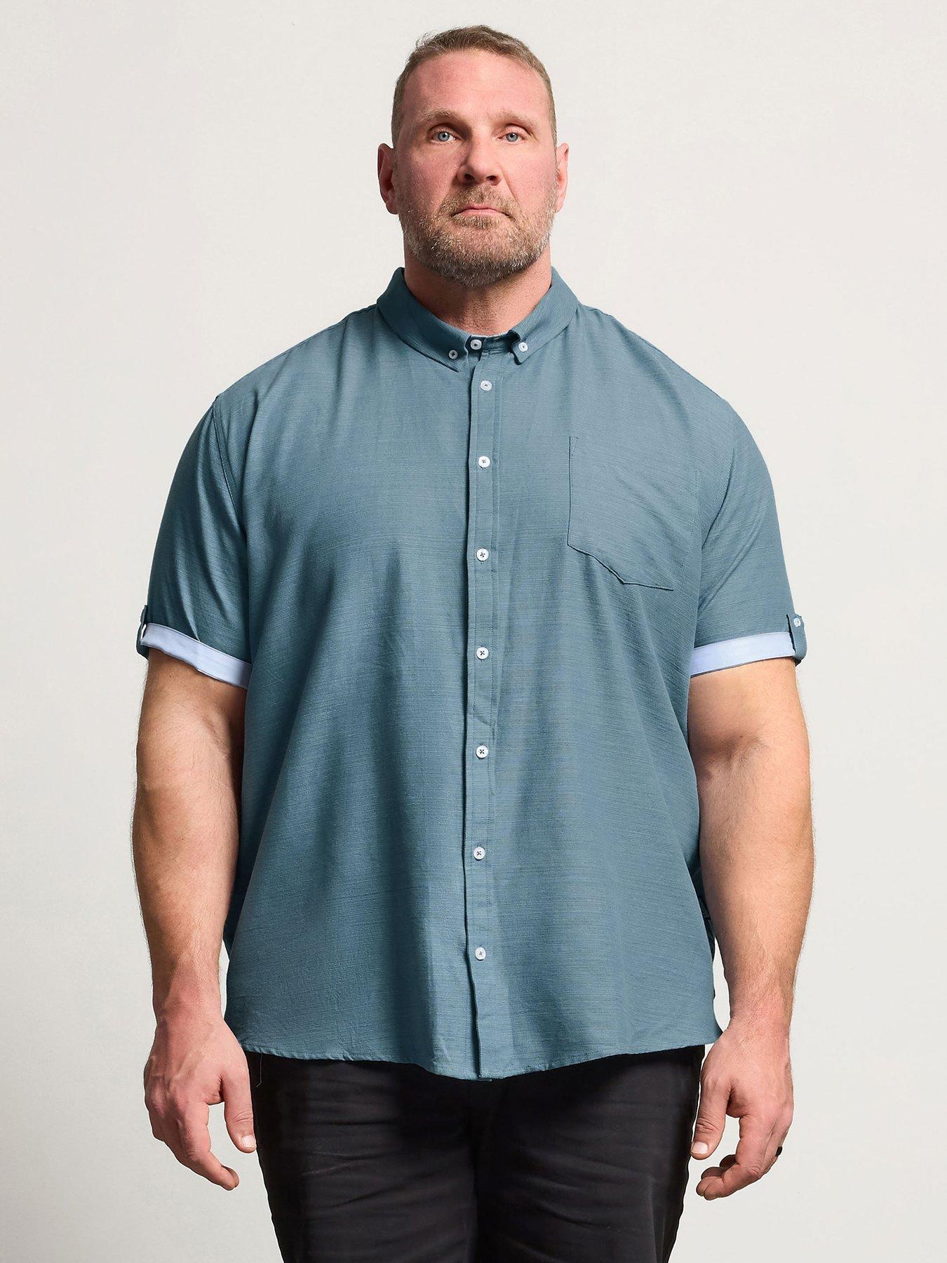 Image 1 of 5 of BadRhino Slub Short Sleeve Shirt - Blue