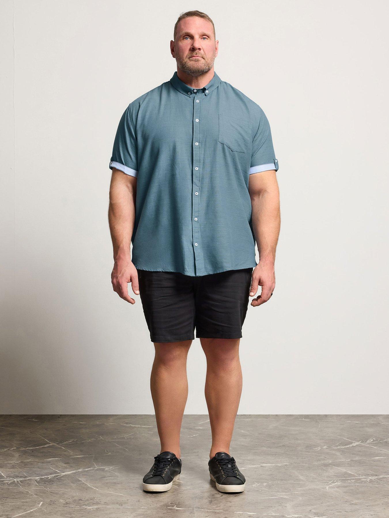 Image 3 of 5 of BadRhino Slub Short Sleeve Shirt - Blue