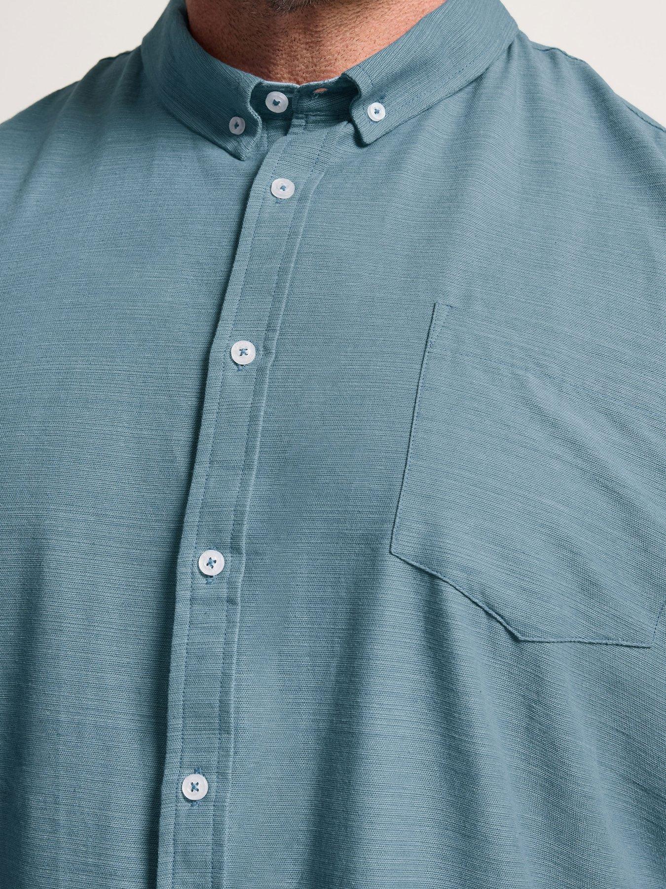 Image 4 of 5 of BadRhino Slub Short Sleeve Shirt - Blue