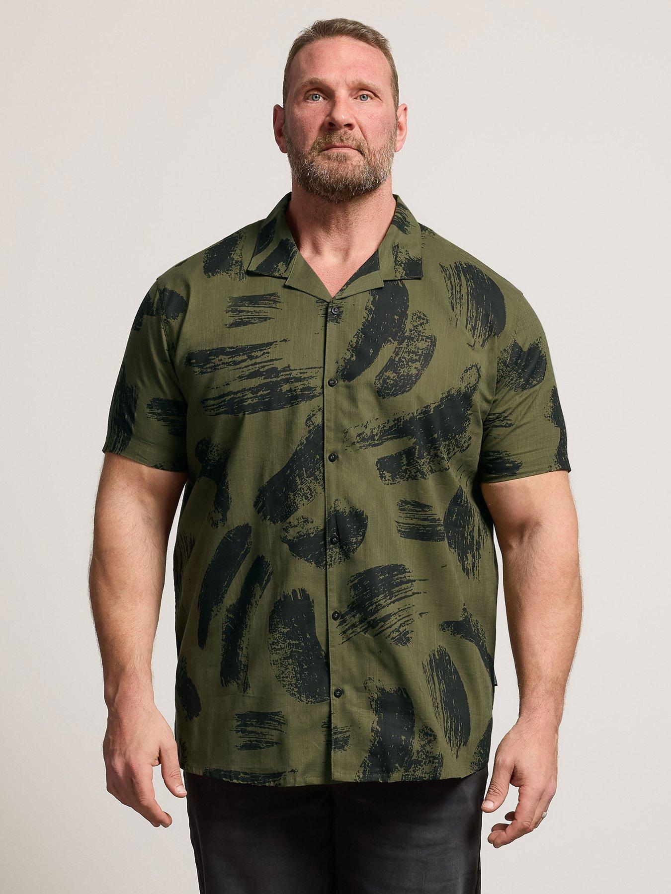 Image 1 of 5 of BadRhino Brushstroke Short Sleeve Shirt - Green