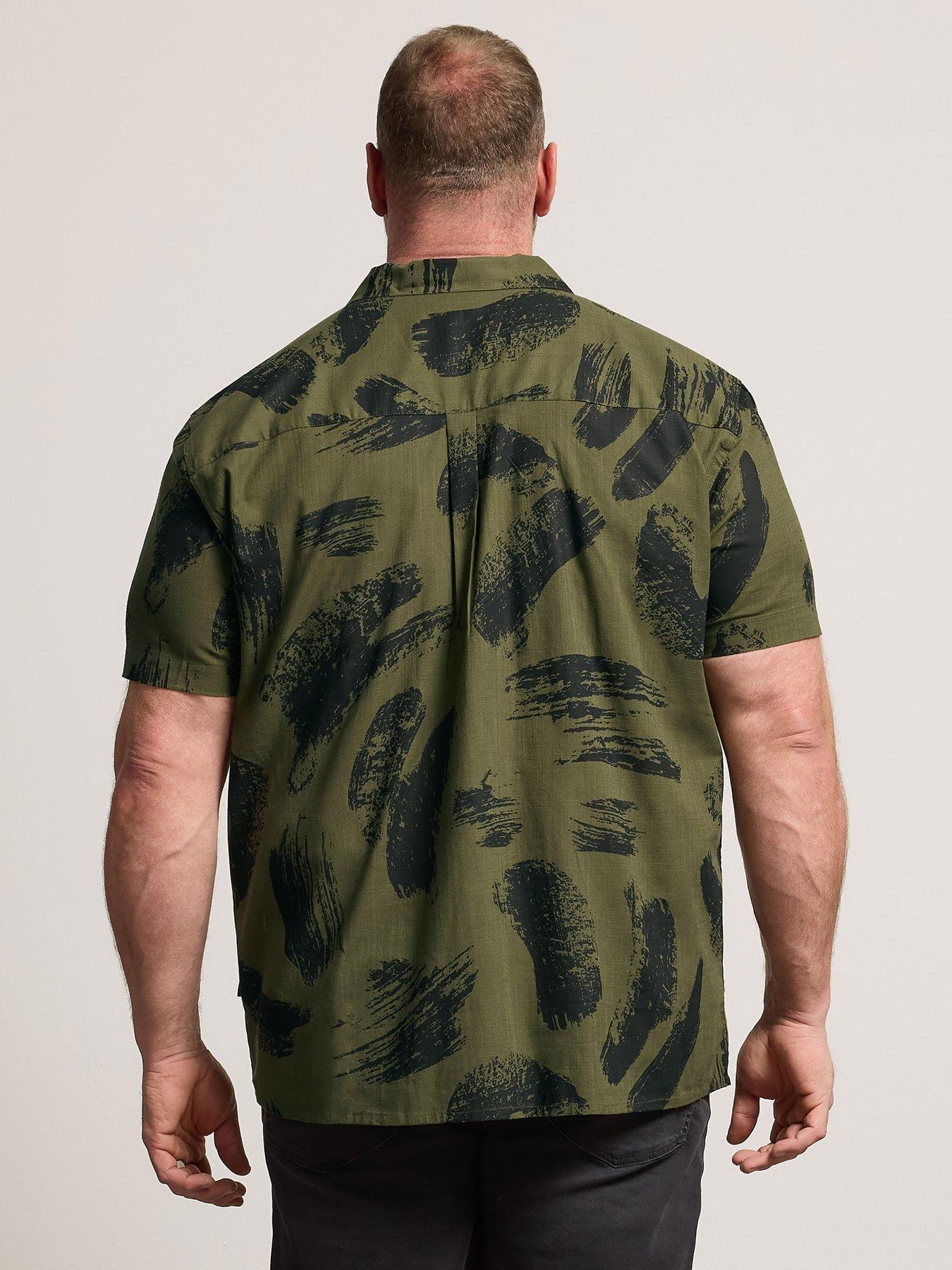 Image 2 of 5 of BadRhino Brushstroke Short Sleeve Shirt - Green
