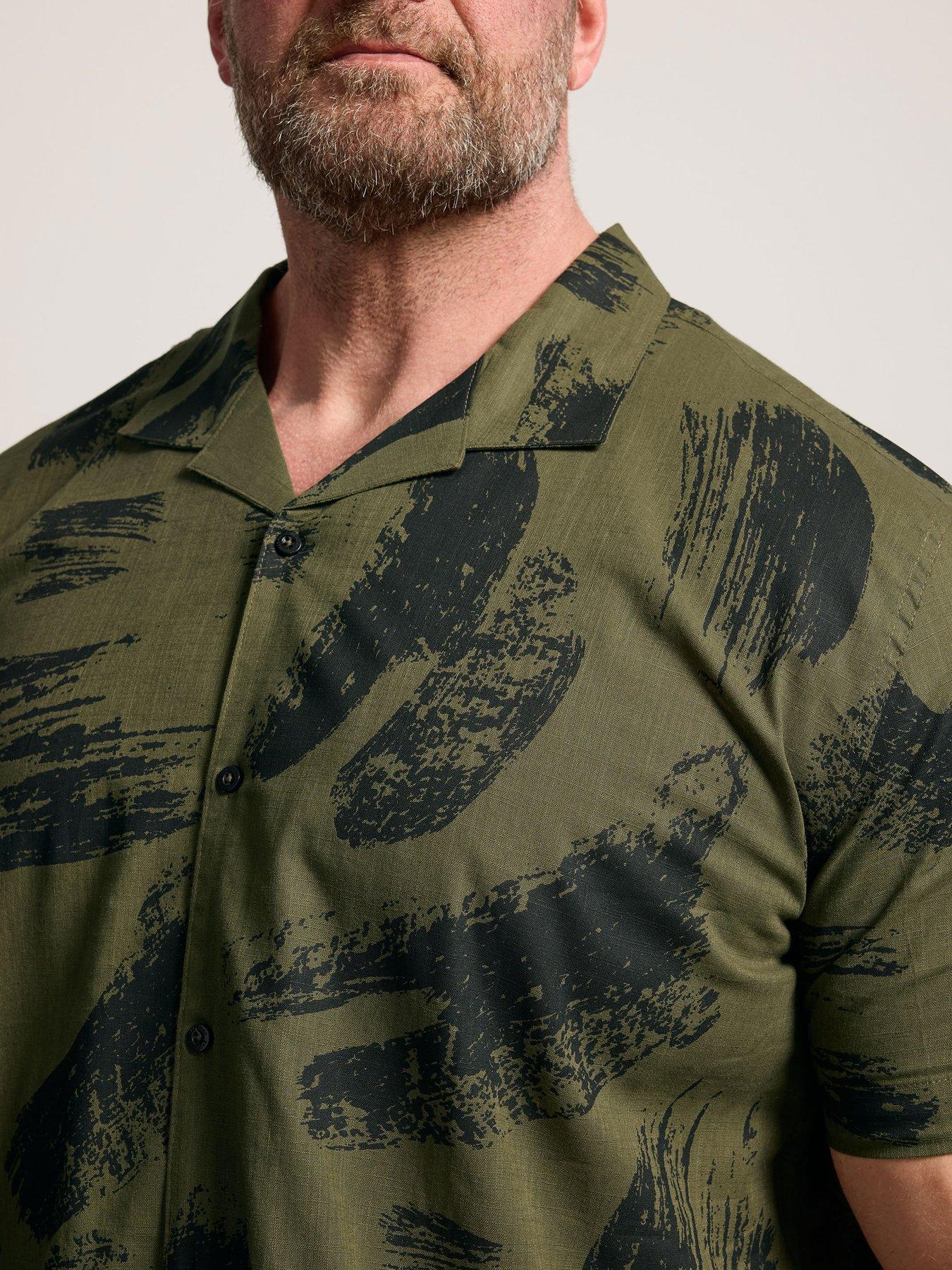 Image 4 of 5 of BadRhino Brushstroke Short Sleeve Shirt - Green