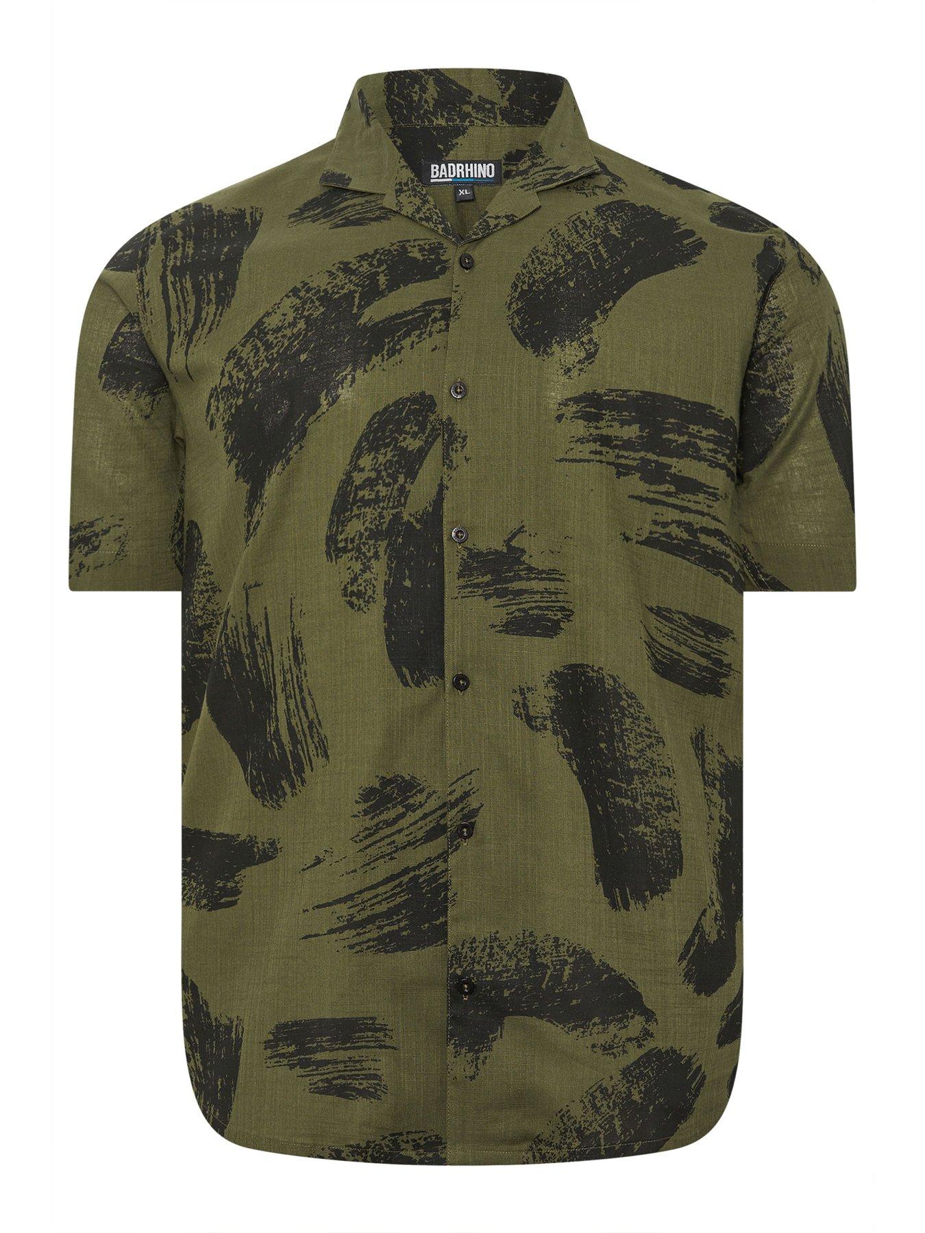 Image 5 of 5 of BadRhino Brushstroke Short Sleeve Shirt - Green
