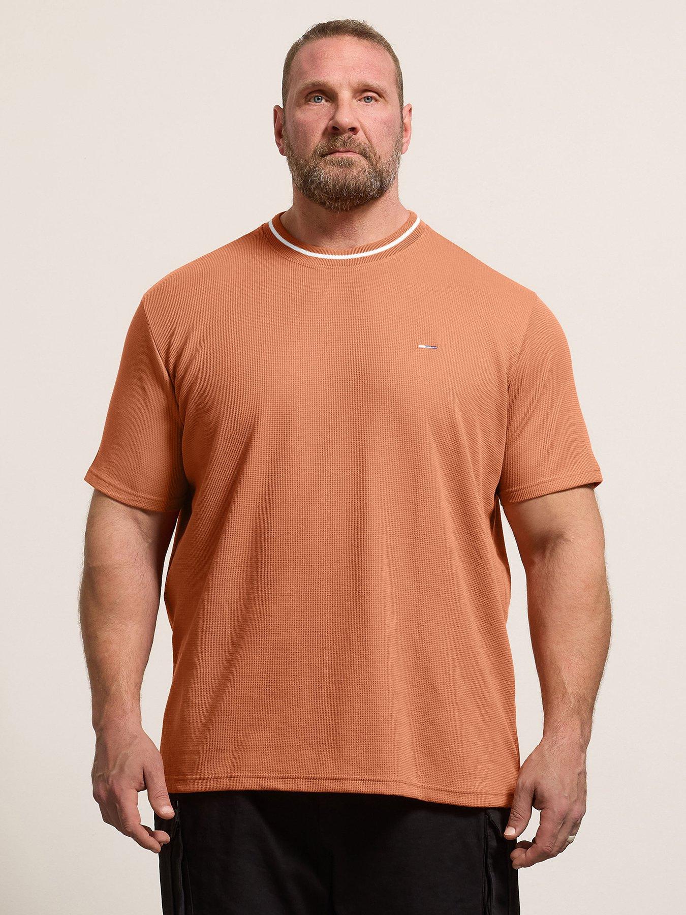 Image 1 of 4 of BadRhino Waffle Short Sleeve Ringer T-Shirt - Orange