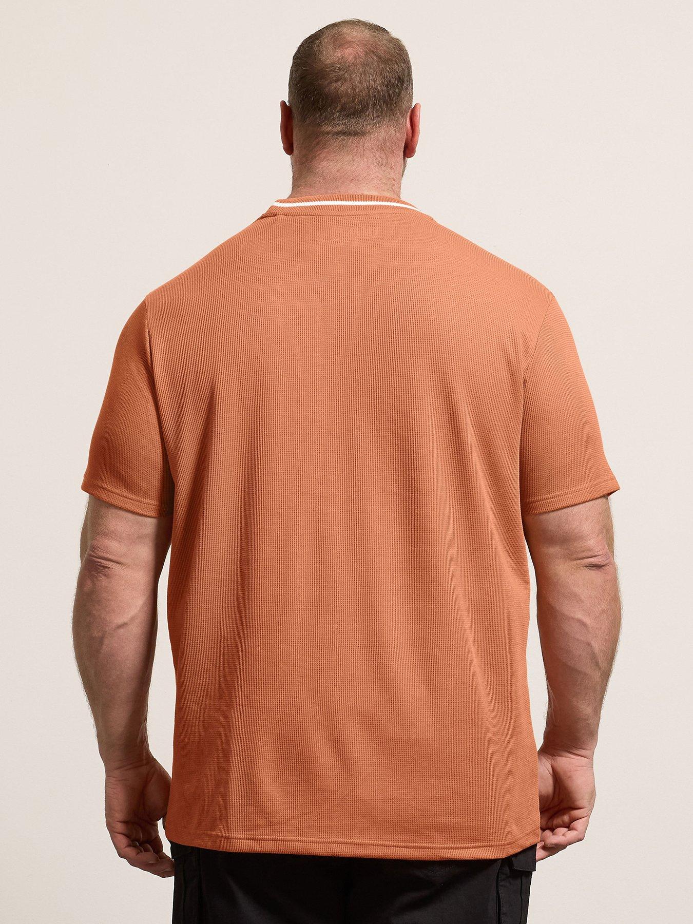 Image 2 of 4 of BadRhino Waffle Short Sleeve Ringer T-Shirt - Orange