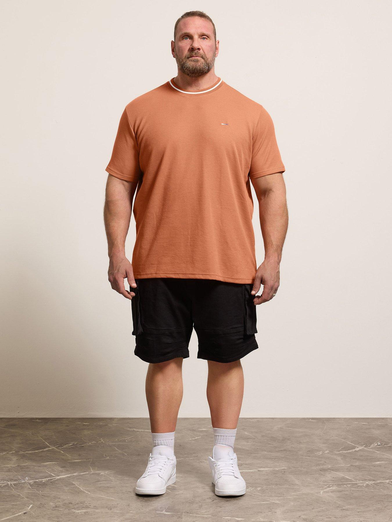 Image 3 of 4 of BadRhino Waffle Short Sleeve Ringer T-Shirt - Orange