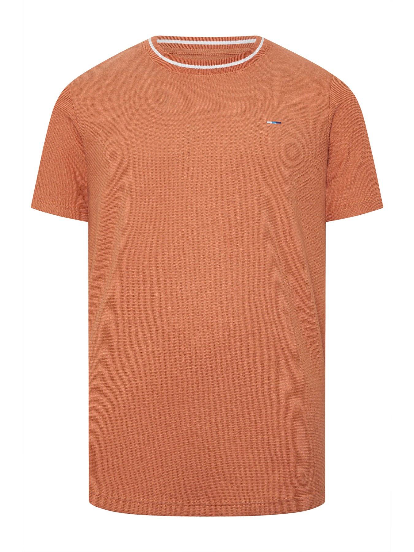 Image 4 of 4 of BadRhino Waffle Short Sleeve Ringer T-Shirt - Orange