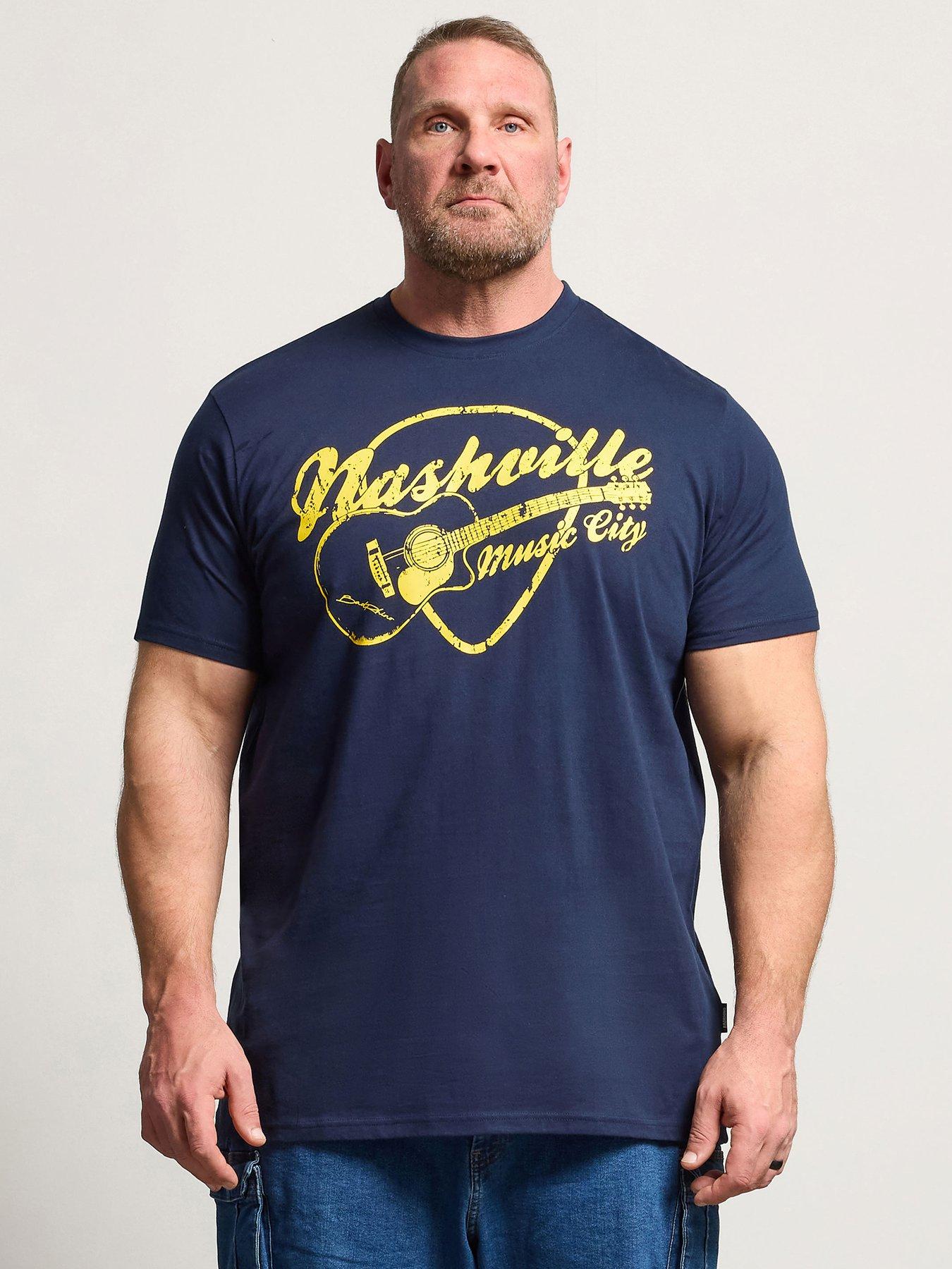 BadRhino Nashville Guitar Longline T-Shirt - Blue