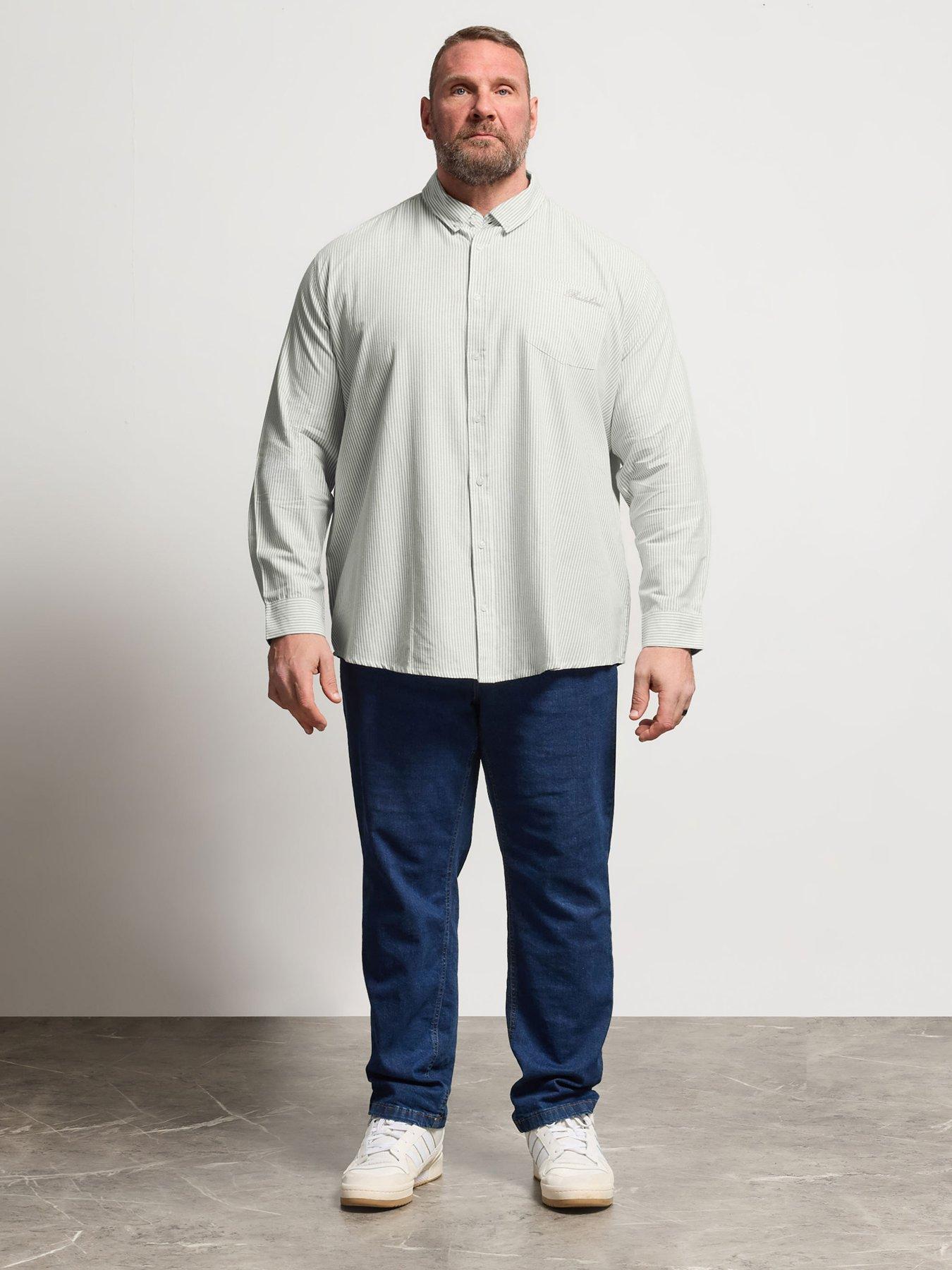Image 3 of 5 of BadRhino Stripe Oxford Long Sleeve Shirt - Green