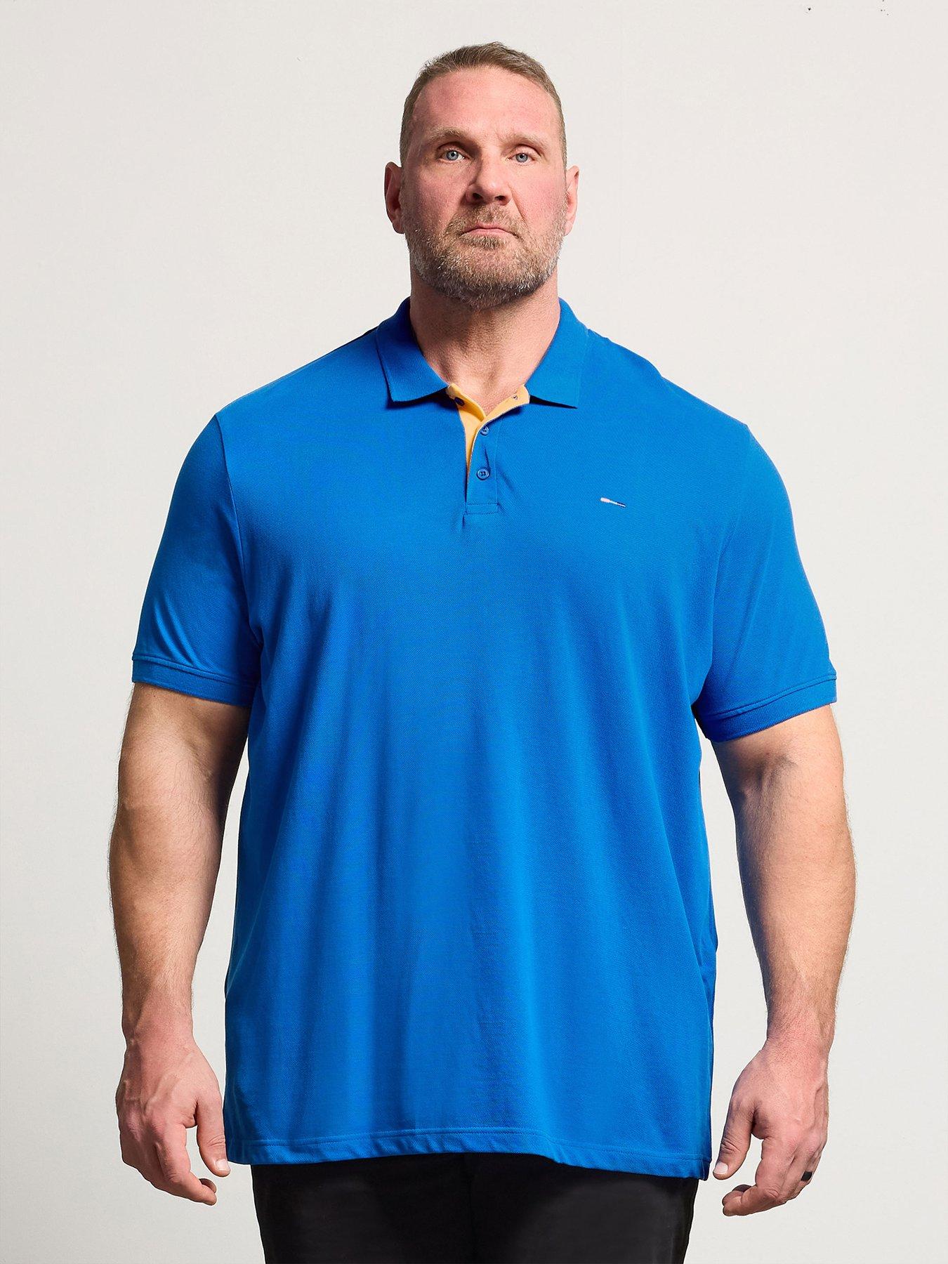 Image 1 of 5 of BadRhino Contrast Polo Shirt - Blue