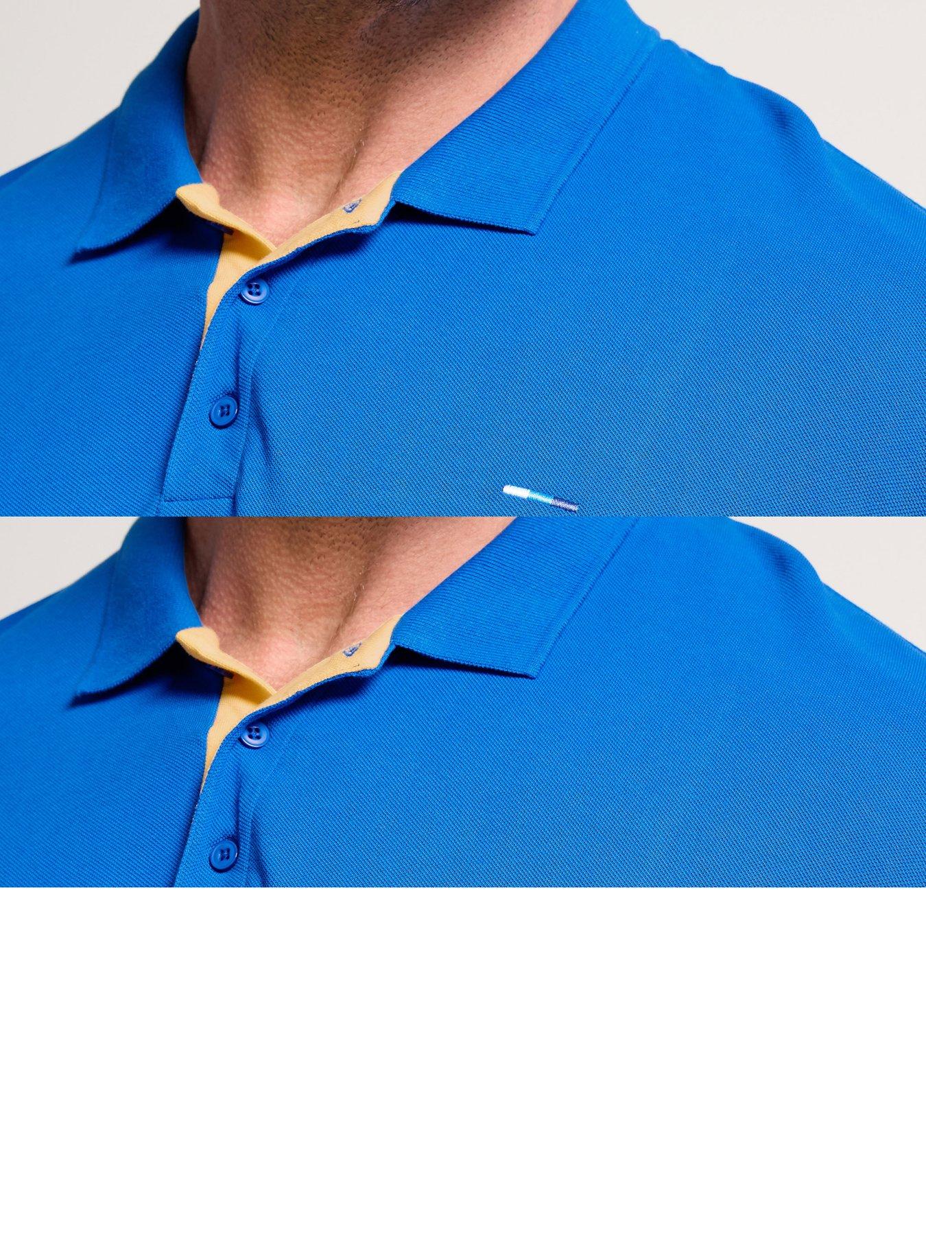 Image 4 of 5 of BadRhino Contrast Polo Shirt - Blue