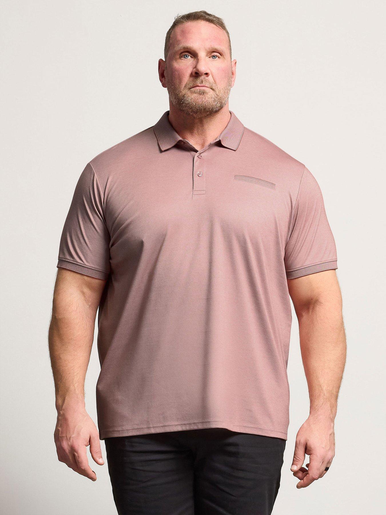 Image 1 of 5 of BadRhino Two Tone Textured Polo Shirt - Red